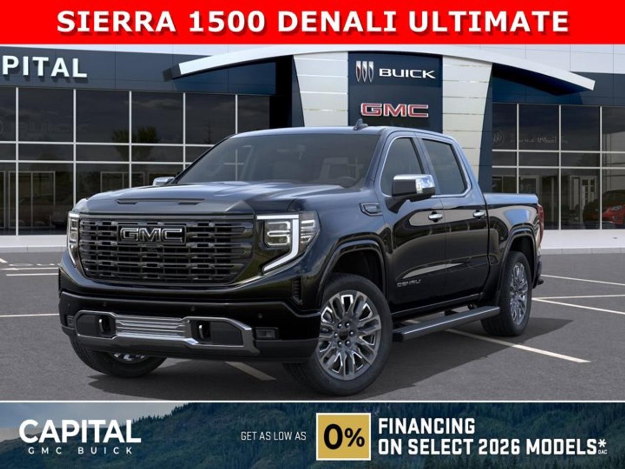 CHECK OUT THIS 2026 Limited Production DENALI ULTIMATE Sierra 1500 with the 6.2L Engine. Equipped with 16-way power front seats including MASSAGE feature, Handsfree Super Cruise, Bose Premium Stereo, the EXCLUSIVE Luxury Alpine Umber Interior, 22 Aluminum, Midnight with Chrome Inserts wheels, Body Color Arch Moldings, power-retractable assist steps with perimeter lighting, Power sunroof, Advanced Technology package, adaptive cruise, rear camera mirror, heads-up display, VADER CHROME and much much more!Ask for the Internet Department for more information or book your test drive today! Text 507-585-4395 for fast answers at your fingertips!AMVIC Licensed Dealer - Licence Number B1044900
