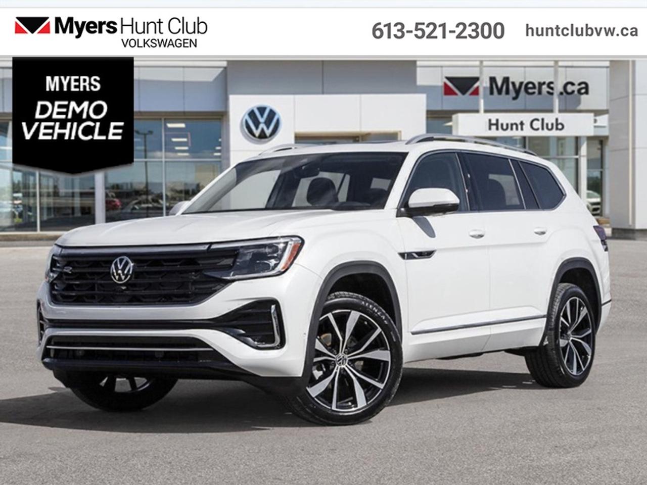<b>Massaging Seats,  Sunroof,  Navigation,  360 Camera,  Leather Seats!</b><br> <br> The 2026 Volkswagen Atlas adapts smoothly from weekday errands to full-family getaways thanks to its flexible usability and spacious layout.<br> <br>From the outside, the Atlas features a rugged stance, refined bodywork and modern lighting that give it bold SUV appeal. Inside, the cabin offers generous space across all three rows, intuitive connectivity and seating designed for both passengers and cargo. With its spacious utility, smart features and Volkswagens commitment to quality, the Atlas delivers a well-rounded choice for drivers seeking practicality without compromise.<br> <br>This Oryx White Pearl SUV has an Automatic transmission and is powered by a 269HP 2.0L 4 Cylinder Engine. <br> <br> Our Atlass trim level is Execline. This trim rewards you with a panoramic sunroof, an aerial view camera system, and a 10-speaker harman/kardon audio system. Other standard features include ventilated and heated front seats with massage function, heated rear seats, leather upholstery, a heated steering wheel, adaptive cruise control, Car-Net 4G LTE, remote engine start, a power liftgate for rear cargo access, and a 12-inch infotainment screen with inbuilt navigation, Apple CarPlay and Android Auto. Safety features also include lane keep assist with lane departure warning, collision mitigation, blind spot alert, front and rear parking sensors, and forward collision mitigation. This vehicle has been upgraded with the following features: Massaging Seats, Sunroof, Navigation, 360 Camera, Leather Seats, Premium Audio, Cooled Seats. This is a demonstrator vehicle driven by a member of our staff, so we can offer a great deal on it.<br><br> <br>To apply right now for financing use this link: <a href=https://www.huntclubvw.ca/financing-request/ target=_blank>https://www.huntclubvw.ca/financing-request/</a><br> <br/>Cash Purchase Incentive Incentives expire 2026-08-31. See dealer for details. <br><br>At Myers Hunt Club Volkswagen, our focus is customers like you. Our dedicated service, parts, and sales team are here to make your automotive experience a special one. We are very proud of our achievements and awards over the last 25 years and are committed to providing the same great service to our present and future customers. If youre looking for a vehicle, Myers Hunt Club Volkswagen is your destination for new, used, and certified pre-owned Volkswagen vehicles as well as other makes and models. Whatever your needs, we can help you here at Myers Hunt Club Volkswagen. </br><br> Come by and check out our fleet of 40+ used cars and trucks and 130+ new cars and trucks for sale in Gloucester.  o~o