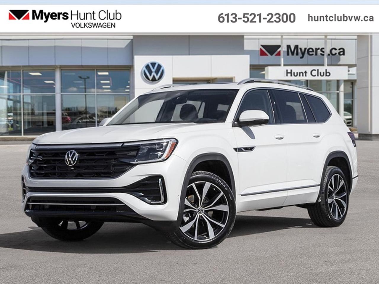 <b>Massaging Seats,  Sunroof,  Navigation,  360 Camera,  Leather Seats!</b><br> <br> The 2026 Volkswagen Atlas stands out with its striking presence, sharp exterior details and strong character that demand attention on every drive.<br> <br>From the outside, the Atlas features a rugged stance, refined bodywork and modern lighting that give it bold SUV appeal. Inside, the cabin offers generous space across all three rows, intuitive connectivity and seating designed for both passengers and cargo. With its spacious utility, smart features and Volkswagens commitment to quality, the Atlas delivers a well-rounded choice for drivers seeking practicality without compromise.<br> <br>This Oryx White Pearl SUV has an Automatic transmission and is powered by a 269HP 2.0L 4 Cylinder Engine. <br> <br> Our Atlass trim level is Execline. This trim rewards you with a panoramic sunroof, an aerial view camera system, and a 10-speaker harman/kardon audio system. Other standard features include ventilated and heated front seats with massage function, heated rear seats, leather upholstery, a heated steering wheel, adaptive cruise control, Car-Net 4G LTE, remote engine start, a power liftgate for rear cargo access, and a 12-inch infotainment screen with inbuilt navigation, Apple CarPlay and Android Auto. Safety features also include lane keep assist with lane departure warning, collision mitigation, blind spot alert, front and rear parking sensors, and forward collision mitigation. This vehicle has been upgraded with the following features: Massaging Seats, Sunroof, Navigation, 360 Camera, Leather Seats, Premium Audio, Cooled Seats.<br><br> <br>To apply right now for financing use this link: <a href=https://www.huntclubvw.ca/financing-request/ target=_blank>https://www.huntclubvw.ca/financing-request/</a><br> <br/>Cash Purchase Incentive Incentives expire 2026-08-31. See dealer for details. <br><br>At Myers Hunt Club Volkswagen, our focus is customers like you. Our dedicated service, parts, and sales team are here to make your automotive experience a special one. We are very proud of our achievements and awards over the last 25 years and are committed to providing the same great service to our present and future customers. If youre looking for a vehicle, Myers Hunt Club Volkswagen is your destination for new, used, and certified pre-owned Volkswagen vehicles as well as other makes and models. Whatever your needs, we can help you here at Myers Hunt Club Volkswagen. </br><br> Come by and check out our fleet of 40+ used cars and trucks and 130+ new cars and trucks for sale in Gloucester.  o~o