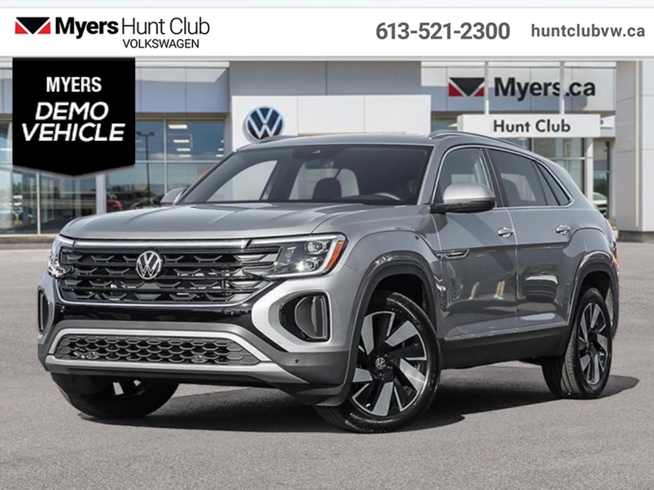 <b>Sunroof,  Navigation,  360 Camera,  Leather Seats,  Premium Audio!</b><br> <br> The 2026 Volkswagen Atlas Cross Sport delivers the right mix of two-row comfort, bold SUV styling and practical capability in one refined package.<br> <br>From the outside, the Atlas Cross Sport showcases a bold two-row SUV silhouette, sculpted lines and a commanding stance that merge style with presence. Inside, the cabin offers premium materials, intuitive connectivity and comfortable seating designed with both driver and passengers in mind. With its thoughtful design, smart features and Volkswagens dedication to quality, the Atlas Cross Sport presents itself as a versatile and well-rounded choice in the midsize SUV segment.<br> <br>This Silverbird Metallic SUV has an Automatic transmission and is powered by a 269HP 2.0L 4 Cylinder Engine. <br> <br> Our Atlas Cross Sports trim level is Highline. This trim rewards you with a panoramic sunroof, an aerial view camera system, and a 10-speaker harman/kardon audio system. Other standard features include ventilated and heated front seats, heated rear seats, leather upholstery, a heated steering wheel, adaptive cruise control, Car-Net 4G LTE, remote engine start, a power liftgate for rear cargo access, and a 12-inch infotainment screen with inbuilt navigation, Apple CarPlay and Android Auto. Safety features also include lane keep assist with lane departure warning, collision mitigation, blind spot alert, front and rear parking sensors, and forward collision mitigation. This vehicle has been upgraded with the following features: Sunroof, Navigation, 360 Camera, Leather Seats, Premium Audio, Cooled Seats, Heated Steering Wheel. This is a demonstrator vehicle driven by a member of our staff and has just 8000 km.<br><br> <br>To apply right now for financing use this link: <a href=https://www.huntclubvw.ca/financing-request/ target=_blank>https://www.huntclubvw.ca/financing-request/</a><br> <br/>Cash Purchase Incentive Incentives expire 2026-08-31. See dealer for details. <br><br>At Myers Hunt Club Volkswagen, our focus is customers like you. Our dedicated service, parts, and sales team are here to make your automotive experience a special one. We are very proud of our achievements and awards over the last 25 years and are committed to providing the same great service to our present and future customers. If youre looking for a vehicle, Myers Hunt Club Volkswagen is your destination for new, used, and certified pre-owned Volkswagen vehicles as well as other makes and models. Whatever your needs, we can help you here at Myers Hunt Club Volkswagen. </br><br> Come by and check out our fleet of 40+ used cars and trucks and 130+ new cars and trucks for sale in Gloucester.  o~o