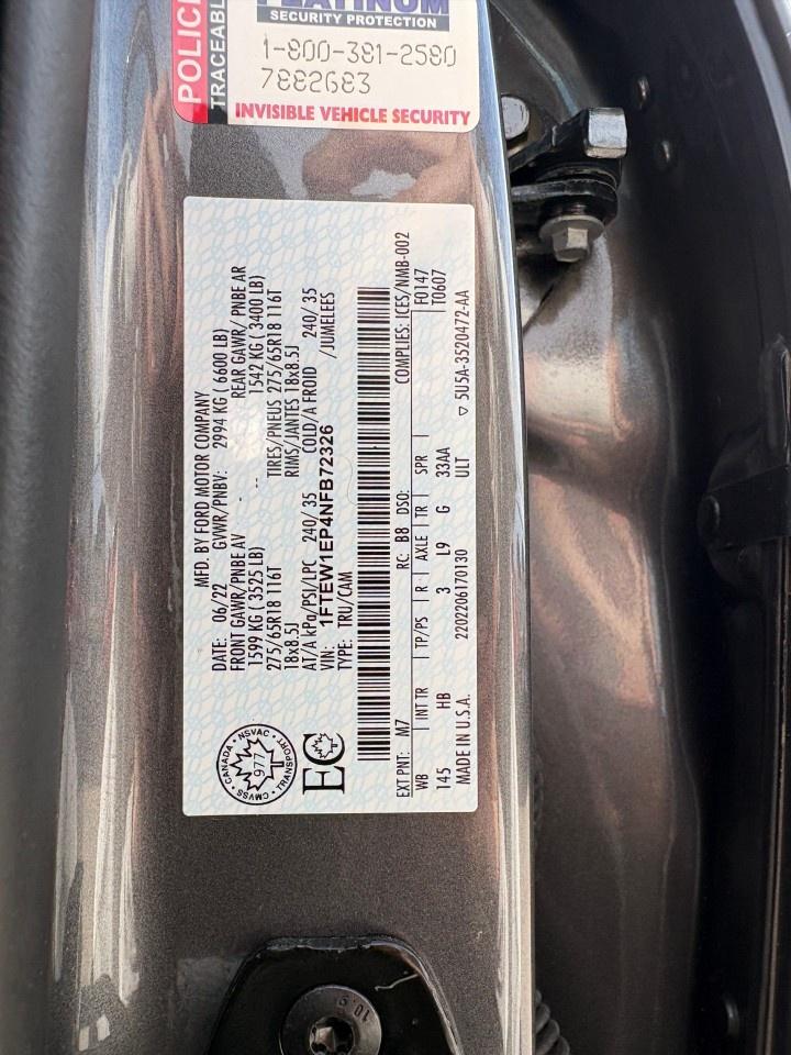 2022 Ford F-150 Lariat 4WD SuperCrew 5.5' Box Photo