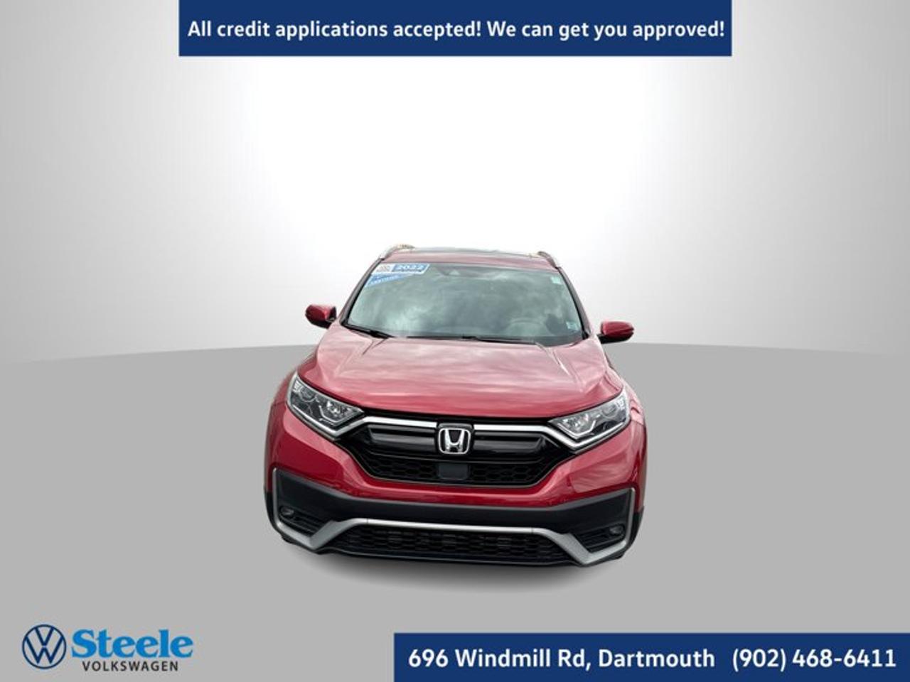 New Price!2022 Honda CR-V EX-L 4D Sport Utility Red AWD CVT 1.5L I4 Turbocharged DOHC 16V LEV3-ULEV50 190hpSteele Auto Certified, At Steele Volkswagen, we have financing options available for all credit situations!, AWD, 4-Wheel Disc Brakes, 8 Speakers, Adaptive Cruise Control: Adaptive Cruise Control (ACC) with Low-Speed Follow, Alloy wheels, Apple CarPlay/Android Auto, Heated door mirrors, Heated Front Bucket Seats, Heated steering wheel, Leather Shift Knob, Memory seat, Perforated Leather-Trimmed Seating Surfaces, Power Liftgate, Radio: 180-Watt AM/FM Audio System, SiriusXM, Steering wheel mounted audio controls.This 2022 Honda CR-V EX-L will not last long!! Call Now to reserve your Test Drive appointment!! 1-902-468-6411 or chat with us online at www.steelevw.ca.Odometer is 36707 kilometers below market average!