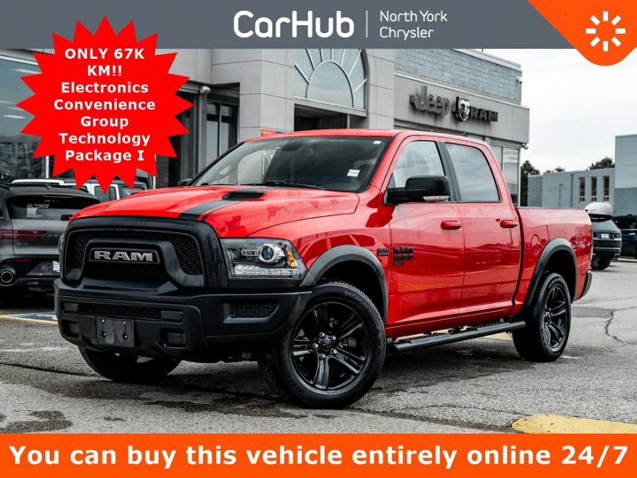 <p>This Ram 1500 Classic delivers a Regular Unleaded V-8 5.7 L/345 engine powering this Automatic transmission. TRAILER BRAKE CONTROL, TIRES: P275/60R20 BSW ALL-SEASON (STD), TECHNOLOGY PACKAGE I -inc: Push-Button Start, Remote Proximity Keyless Entry, Body-Colour Door Handles.</p><p>This Ram 1500 Classic Features the Following Options <br />QUICK ORDER PACKAGE 27F WARLOCK -inc: Engine: 5.7L HEMI VVT V8 w/FuelSaver MDS, Transmission: 8-Speed TorqueFlite Automatic, Black Powder-Coated Rear Bumper, Black 5.7L Hemi Badge, Black RAMs Head Tailgate Badge, Black 4x4 Badge, B-Pillar Black-Out, Semi-Gloss Black Wheel Centre Hub, Bi-Function Halogen Projector Headlamps, Raised Ride Height, Rear Heavy-Duty Shock Absorbers, Sport Tail Lamps, Black Exterior Badging, Black Powder-Coated Front Bumper, Warlock Package, Black Grille w/RAM Lettering, Black Headlamp Filler Panel, Dedicated Daytime Running Lights, Front Wheel Well Liners, Warlock Interior Accents, Black Wheel Flares , RADIO: UCONNECT 5 W/8.4 DISPLAY, MOPAR SPORT PERFORMANCE HOOD -inc: MOPAR Sport Performance Hood Decal, LUXURY GROUP -inc: Auto-Dimming Rearview Mirror, Leather-Wrapped Steering Wheel, Exterior Mirrors w/Turn Signals, Rear Dome Lamp w/On/Off Switch, LED Bed Lighting, Steering Wheel-Mounted Audio Controls, Exterior Mirrors w/Courtesy Lamps, Glove Box Lamp, Auto-Dimming Exterior Driver Mirror, 7 Customizable In-Cluster Display, Universal Garage Door Opener, Power Folding Exterior Mirrors, 2nd Row In-Floor Storage Bins, Black Power Fold Heated Mirrors w/Signals, Sun Visors w/Illuminated Vanity Mirrors, Overhead Console/Garage Door Opener, GVWR: 3,129 KGS (6,900 LBS), FLAME RED, ELECTRONICS CONVENIENCE GROUP -inc: SiriusXM Satellite Radio, DELETE SPORT HOOD DECAL, CLASS IV HITCH RECEIVER, BLACK, CLOTH FRONT 40/20/40 BENCH SEAT.</p><p>Drive Happy with CarHub</p><p>*** All-inclusive, upfront prices -- no haggling, negotiations, pressure, or games</p><p>*** Purchase or lease a vehicle and receive a $1000 CarHub Rewards card for service.</p><p>*** Purchase this vehicle fully online on CarHub websites</p><p> </p><p>Transparency Statement<br />Online prices and payments are for finance purchases -- please note there is a $850 finance/lease fee. Cash purchases for used vehicles have a $2,350 surcharge (the finance price + $2,350), however cash purchases for new vehicles only have tax and licensing extra -- no surcharge. NEW vehicles priced at over $100,000 including add-ons or accessories are subject to the additional federal luxury tax. While every effort is taken to avoid errors, technical or human error can occur, so please confirm vehicle features, options, materials, and other specs with your CarHub representative. This can easily be done by calling us or by visiting us at the dealership. CarHub used vehicles come standard with 1 key. If we receive more than one key from the previous owner, we include them with the vehicle. Additional keys may be purchased at the time of sale. Ask your Product Advisor for more details. Payments are only estimates derived from a standard term/rate on approved credit. Terms, rates and payments may vary. Prices, rates and payments are subject to change without notice. Please see our website for more details.</p>