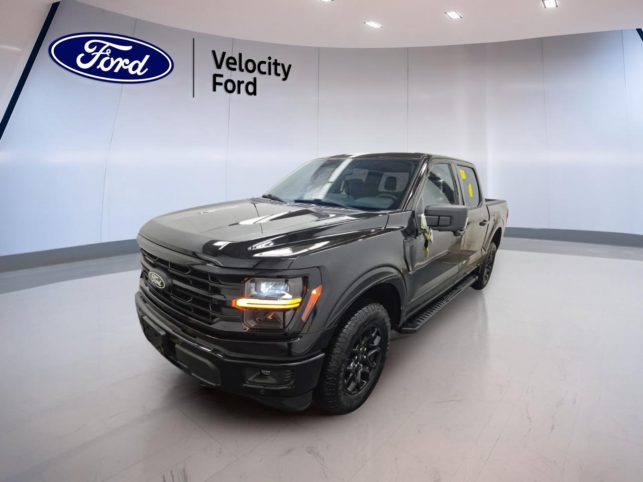 // ACCIDENT FREE!! //
// SINGLE OWNER! //

Meet the 2024 Ford F-150 XLT 4WD SuperCrew 5.5 Box COMING SOON, now offered by Velocity Ford in Moose Jaw. CARFAX Canada reports no accidents, and this truck has had one owner. With 35,796 km, a black exterior, black interior, four doors, automatic transmission, and a 3.5-litre unleaded engine, it is ready for work and daily life.

This used Ford F-150 XLT 4WD SuperCrew 5.5 Box COMING SOON blends strong capability with smart comfort. It gives you four-wheel drive confidence, practical cabin space, and the trusted versatility that keeps the F-150 at the top of many shopping lists across Canada. It is built to handle changing weather, busy weekdays, and weekend towing needs.

FEATURES OF THE F-150 XLT 4WD SuperCrew 5.5 Box COMING SOON
»» 3.5-litre unleaded engine delivers strong output
»» Four-wheel drive adds all-season traction
»» SuperCrew cab offers roomy rear seating
»» 5.5-foot box supports daily hauling

TRUCK FEATURES
»» Towing capacity rated at 4,671 kg
»» Rear tow hook adds utility
»» Side steps ease cab access
»» Off-road tires support rougher surfaces

ADVANCED SAFETY FEATURES
»» Backup camera helps with reverse visibility
»» Lane departure warning adds extra awareness
»» Blind spot monitor supports safer lane changes
»» Side and head airbags enhance protection

PERFORMANCE AND EFFICIENCY
»» Automatic transmission delivers smooth shifting performance
»» Dual shift mode adds control
»» Four-wheel drive boosts traction on slippery roads
»» Stability control helps maintain confident handling

COMFORT AND CONVENIENCE
»» Dual-zone climate control improves cabin comfort
»» Power driver seat adds easy adjustment
»» Cruise control supports relaxed highway driving
»» Power windows and door locks included

TECHNONOLGY AND CONNECTIVITY
»» Navigation system helps guide every trip
»» Bluetooth integration supports hands-free communication
»» WiFi hotspot keeps devices connected
»» Satellite radio expands entertainment choices

CARGO SPACE
»» 5.5-foot box handles everyday cargo needs
»» Rear trunk access improves loading convenience
»» SuperCrew cabin adds flexible storage room
»» Spare tire supports travel confidence

AWARDS & RECOGNITIONS
»» North American Truck of the Year, North American Car, Truck and Utility Vehicle of the Year, 2021

WHAT OTHER OWNERS LIKE
»» Strong towing ability for work and play
»» Spacious cabin with useful rear seating
»» User-friendly tech for daily driving
»» Confident four-wheel drive in Canadian weather

Finished in black, this Ford pickup has a clean and professional look that suits both job sites and family use. Heated power mirrors, fog lights, LED headlamps, chrome wheels, tinted windows, and automatic headlights add style and everyday value. Inside, you will find front air conditioning, automatic climate control, steering wheel audio controls, lumbar support for both front occupants, and illuminated vanity mirrors.

This truck also includes key practical features that drivers appreciate every day. Anti-lock braking system, tire pressure monitoring, child safety locks, passenger airbag sensor, rear window defroster, power steering, and an auto-dimming rearview mirror all help make each drive easier. If you want a well-equipped full-size truck with proven capability and clean CARFAX Canada history, this F-150 deserves a close look at Velocity Ford in Moose Jaw.

This 2024 Ford F-150 XLT 4WD SuperCrew 5.5 Box COMING SOONs VIN is: 1FTFW3L89RKE12026.