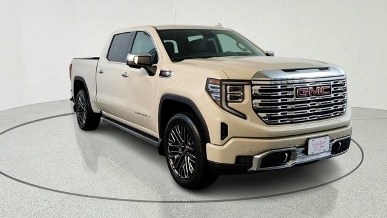 This Sierra 1500 Denali Reserve delivers thrilling performance with its 6.2L V8 engine, paired to a smooth 10-speed automatic transmission. Four-wheel drive and adaptive ride control handle Manitobas varied roads, from city streets to rural trails. Towing is effortless thanks to the integrated trailer brake controller, hitch guidance, and heavy-duty features.<br />Inside, enjoy a spacious crew cab with heated and ventilated front seats, heated rear seats, and a premium Bose sound system. The 13.4-inch infotainment screen supports wireless Apple CarPlay, Android Auto, and navigation. Multi-zone climate control and a power-sliding rear window keep everyone comfortable on long drives.<br />Safety stands out with forward collision alert, lane keep assist, blind-spot monitoring, and HD surround vision. Adaptive cruise control and rear cross-traffic braking add peace of mind. Practical touches like the MultiPro tailgate, spray-on bedliner, and power steps make daily tasks simple.<br />Notable options include the Denali Reserve Package with sunroof, technology upgrades, and 22-inch wheels.