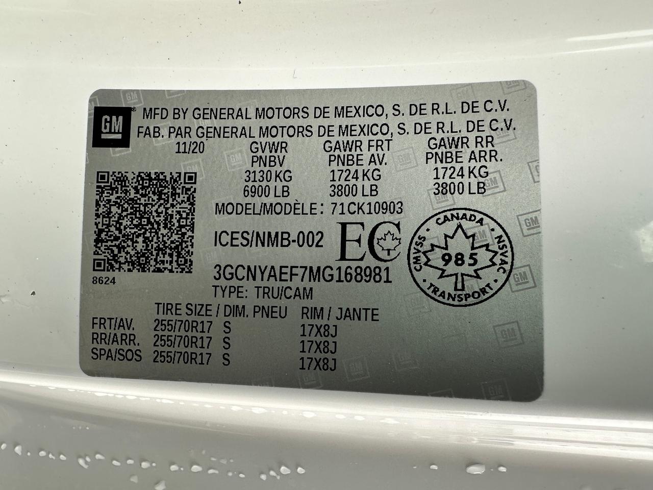 2021 Chevrolet Silverado 1500 WorkTruck 4X4 5.3L Cloth 3Pass FM Bluetooth RvCam Photo