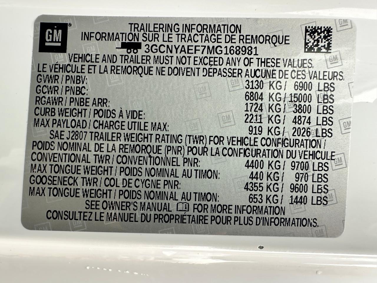 2021 Chevrolet Silverado 1500 WorkTruck 4X4 5.3L Cloth 3Pass FM Bluetooth RvCam Photo