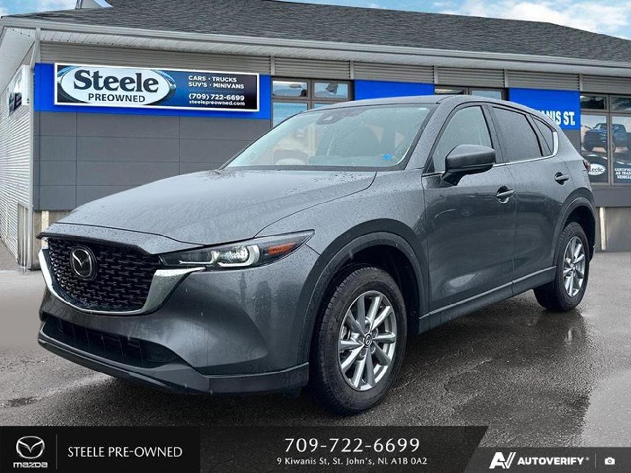 CLEARANCE PRICING!!This Used 2025 Mazda CX-5 GS is a reliable and stylish SUV that is sure to impress. With only 54,142 kilometers on the odometer, this vehicle is in excellent condition and ready for its next owner. The gasoline engine is a Regular Unleaded I-4 2.5 L/152, providing a fuel efficiency of 10 KM/L in the city and 8 KM/L on the highway. The AWD 6-Speed Automatic transmission ensures a smooth and responsive driving experience. When it comes to features, this Mazda CX-5 GS has everything you need for a comfortable and enjoyable ride. The AM/FM/HD Audio System with 6 speakers offers high-quality sound, while the 10.25 full-color center display with Mazda Connect Infotainment system keeps you connected and entertained on the road. With wired Apple CarPlay and Android Auto, Bluetooth connectivity, steering wheel-mounted controls, and SMS text message functionality, staying connected while driving has never been easier. If youre in the market for a reliable SUV with modern features and low mileage, this Used 2025 Mazda CX-5 GS is the perfect choice for you.