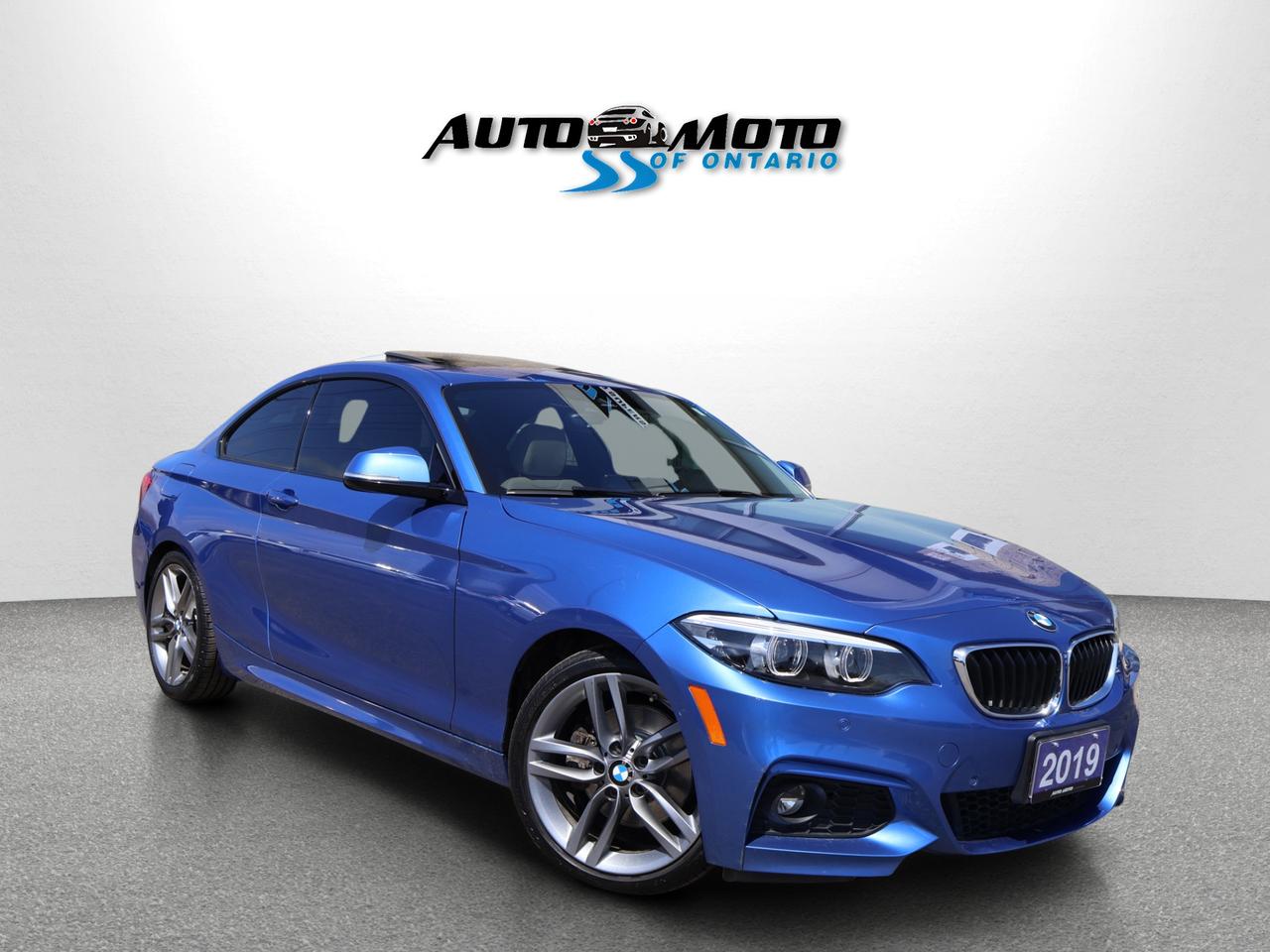 Used 2019 BMW 2-Series 230i xDrive M-PKG CERTIFIED *2nd SET WINTER ON ALLOYS* CAMERA NAV BLUETOOTH LEATHER HEATED SEATS SUNROOF CRUISE ALLOYS for sale in Burlington, ON