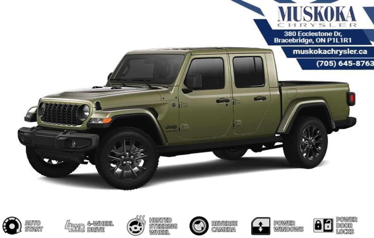 This Jeep Gladiator Nighthawk, with a 3.6L V-6 engine engine, features a 8-speed automatic transmission, and generates 10.8 highway/13.7 city L/100km. Find this vehicle with only 0 kilometers!  Jeep Gladiator Nighthawk Options: This Jeep Gladiator Nighthawk offers a multitude of options. Technology options include: 1 LCD Monitor In The Front, MP3 Capability, Satellite Radio.  Safety options include Variable Intermittent Wipers, Airbag Occupancy Sensor, Curtain 1st And 2nd Row Airbags, Dual Stage Driver And Passenger Front Airbags, Dual Stage Driver And Passenger Seat-Mounted Side Airbags.  Visit Us: Find this Jeep Gladiator Nighthawk at Muskoka Chrysler today. We are conveniently located at 380 Ecclestone Dr Bracebridge ON P1L1R1. Muskoka Chrysler has been serving our local community for over 40 years. We take pride in giving back to the community while providing the best customer service. We appreciate each and opportunity we have to serve you, not as a customer but as a friend