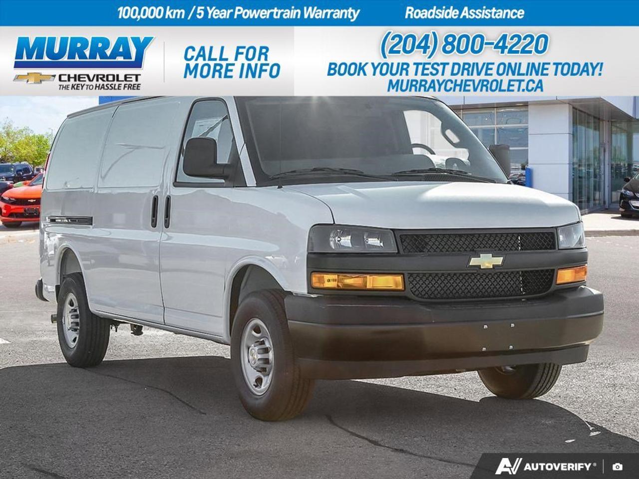 *ENGINE 4.3L V6* *LPO BLUETOOTH PHONE CONNECTION KIT* *TRANSMISSION 8-SPEED AUTOMATIC*  Step into the realm of practicality and performance with the 2026 Chevrolet Express Cargo Van. Perfectly suited for city logistics and beyond, this full-size cargo van is equipped with a robust **4.3L V6** engine boasting direct injection and variable valve timing. With an impressive 276 horsepower and 298 lb-ft of torque, it ensures that every drive is smooth and powerful. The **8-speed automatic transmission** is electronically controlled, featuring overdrive and tow/haul mode for optimal performance on the road. Its versatility is further enhanced by the tap-up/tap-down driver shift control, making it an ideal choice for urban and highway driving.  Experience the convenience of a **Bluetooth phone connection kit** that seamlessly integrates with the in-vehicle radio, allowing for hands-free calling and music streaming. This feature ensures that staying connected while on the move is as easy as it is essential. The remote vehicle starter system and keyless entry offer added convenience, ensuring that youre always ready to hit the road with ease.  Stay confident on the bustling streets of Winnipeg with advanced safety features like side blind zone alert and rear park assist, providing an extra layer of security for you and your cargo. The Express Cargo Vans blend of power, convenience, and safety makes it a standout choice for businesses and individuals seeking reliability and efficiency.  Dealer Permit #1740