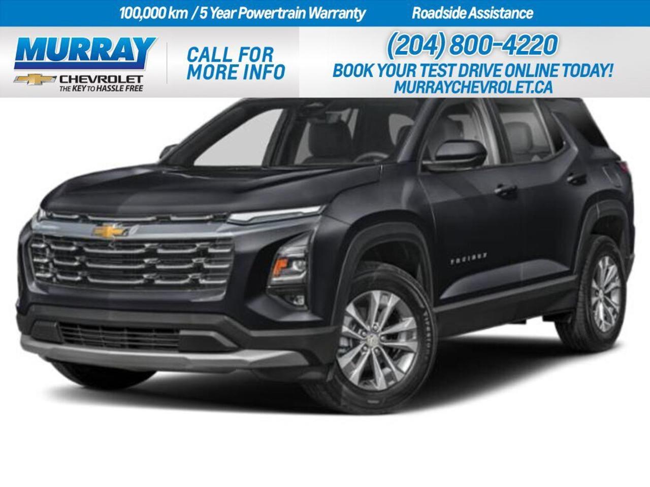 * MOSAIC BLACK METALLIC * * ENGINE BLOCK HEATER * * CONVENIENCE PACKAGE II *  The 2026 Chevrolet Equinox AWD LT in stunning Mosaic Black Metallic is the perfect blend of style and function for urban life in Winnipeg. This sport utility vehicle is equipped with a robust Turbocharged Gas I4 1.5L engine, providing you with the perfect balance of power and efficiency. Paired with a seamless 8-speed automatic transmission, every drive is smooth and responsive, making it an ideal choice for both city driving and weekend adventures.  Inside, experience unparalleled comfort with the Convenience Package II, featuring an 8-way power driver seat, dual-zone automatic climate control, and a cabin humidity and windshield sensor that ensures your journeys are as comfortable as they are stylish. The Evotex seating in either Black or Artemis Grey adds an extra touch of luxury. Additionally, the hands-free power programmable liftgate and wireless phone charging keep convenience at your fingertips. Stay connected and entertained with smart device integration and a WiFi hotspot for a seamless on-the-go experience.  Safety is paramount, and the Equinox delivers with advanced technology, including lane departure warning, adaptive cruise control, rear collision mitigation, and cross-traffic alert. The all-wheel-drive system ensures confident handling in all conditions, while features like automatic high beams and a heated steering wheel make every drive a pleasure. With its sleek design, premium features, and advanced safety systems, the 2026 Chevrolet Equinox AWD LT is ready to elevate your driving experience.  Dealer Permit #1740