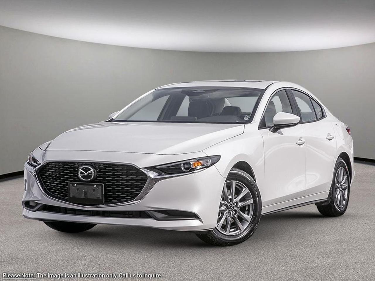 Experience the perfect blend of style, advanced technology, and driving confidence with the all-new 2026 Mazda Mazda3 GS FWD in sleek Black interior. Powered by a spirited 2.5L SKYACTIV-G engine paired with a smooth 6-speed automatic transmission, this compact sedan delivers responsive performance and superb fuel efficiency.Inside, enjoy heated front seats with 3 settings, dual-zone automatic climate control, and a premium 10.2-inch touchscreen featuring wireless Apple CarPlay and Android Auto for seamless connectivity. Stay charged on the go with wireless Qi charging and two USB ports.Safety shines with Blind Spot Warning, Lane Departure Prevention, Forward Collision Mitigation, and a comprehensive airbag system offering peace of mind for you and your passengers.With elegant 16 silver alloy wheels, LED headlights, and Mazdas signature driving dynamics, the Mazda3 GS FWD is built to elevate your daily drive. Visit Go Mazda today and discover how this versatile sedan fits your lifestyle perfectly!Go Mazda is an AMVIC licensed business