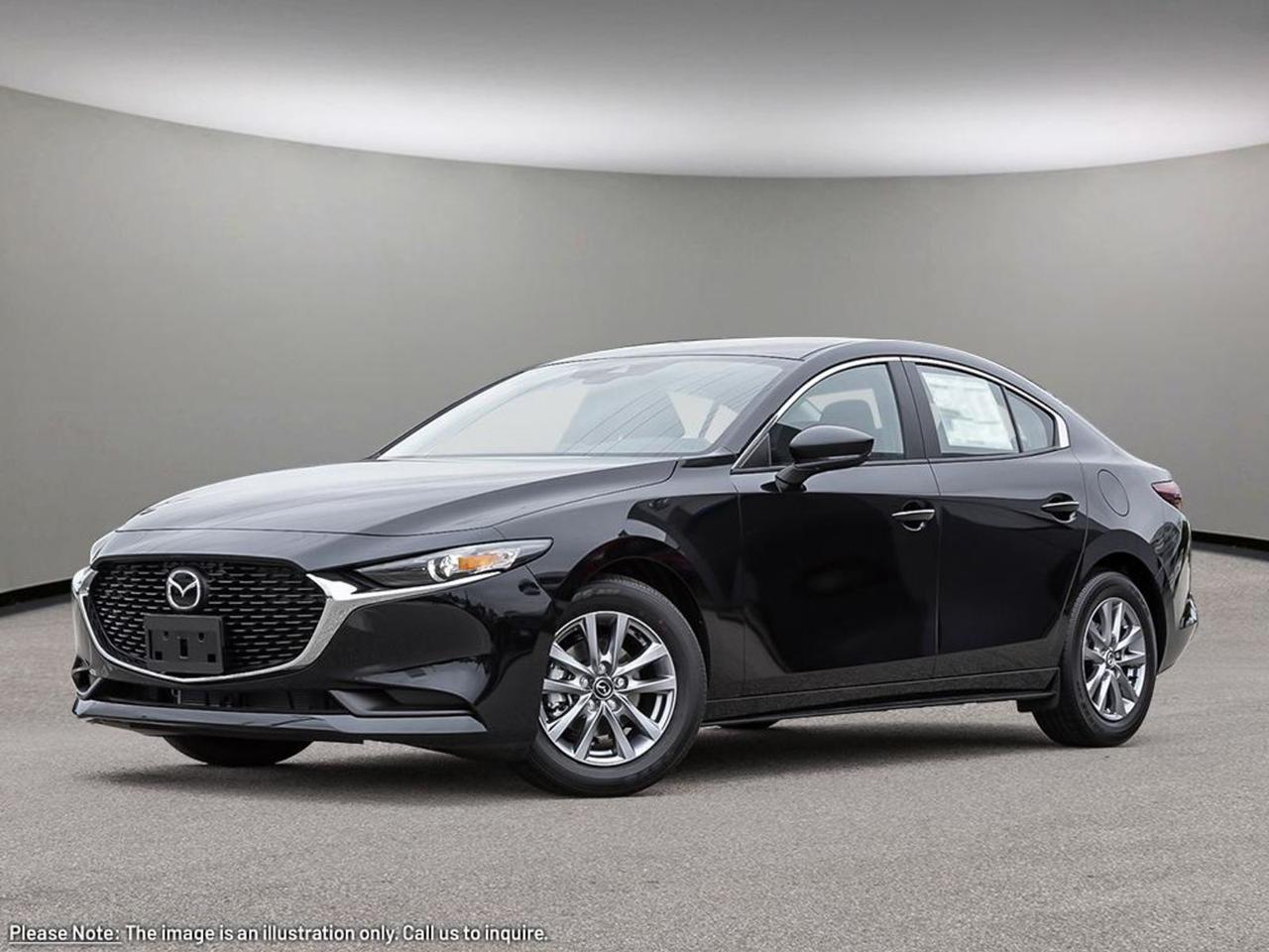 Introducing the sleek and stylish 2026 Mazda Mazda3 GS FWD in striking Blackwhere performance meets modern technology. Powered by a spirited 2.5L SKYACTIV-G engine paired with a smooth 6-speed automatic transmission, this compact sedan delivers responsive handling and efficient driving.Stay comfortable year-round with heated front seats and enjoy the connectivity of wireless Apple CarPlay, Android Auto, and Qi wireless charging. Safety is paramount with features like lane departure prevention, blind spot warning, and forward collision mitigation, all backed by 10 airbags for peace of mind.With a premium 10.2-inch touchscreen, dual-zone climate control, and Mazda Connected Services, the Mazda3 GS keeps you connected and comfortable on every drive. Experience style, sophistication, and smart technologyall wrapped in an eye-catching black exterior.Test drive the 2026 Mazda3 GS today and discover why its the perfect choice for drivers who want it all!Go Mazda is an AMVIC licensed business