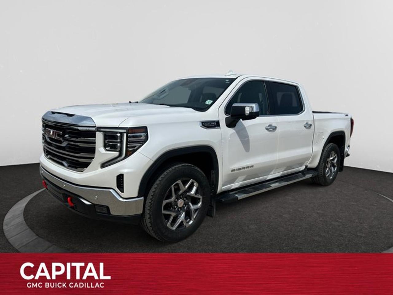 The 2022 GMC Sierra 1500 SLT Crew Cab 5.3L V8 is a well-equipped full-size pickup truck that blends premium comfort with enhanced off-road capability. Powered by a 5.3L EcoTec3 V8 engine paired with a smooth automatic transmission, it delivers strong performance, impressive towing capability, and dependable everyday drivability. The spacious Crew Cab provides ample room for passengers and features a refined interior with leather-appointed seating, heated front seats, a heated steering wheel, dual-zone automatic climate control, and an advanced infotainment system with Apple CarPlay and Android Auto compatibility. Equipped with the X31 Off-Road Package, this Sierra adds off-road-tuned suspension components, hill descent control, skid plates, an automatic locking rear differential, and all-terrain capability for added confidence on rough terrain. With its bold styling, advanced safety features, premium amenities, and versatile performance, the Sierra SLT Crew Cab is equally suited for work, recreation, and everyday driving.P.S...Sometimes texting is easier. Text (or call) 306-801-9090 for fast answers at your fingertips!Dealer License #914248Disclaimer: All prices are plus taxes & fees. See dealer for Details. Dealer Permit # 914248