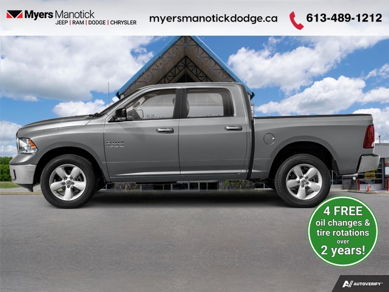 <b>Aluminum Wheels,  Remote Keyless Entry,  Fog Lamps,  Climate Control,  Rear Camera!</b><br> <br> Reliable, dependable, and innovative, this Ram 1500 Classic proves that it has what it takes to get the job done right. This 2022 Ram 1500 Classic is fresh on our lot in Manotick. <br> <br>The reasons why this Ram 1500 Classic stands above its well-respected competition are evident: uncompromising capability, proven commitment to safety and security, and state-of-the-art technology. From its muscular exterior to the well-trimmed interior, this 2022 Ram 1500 Classic is more than just a workhorse. Get the job done in comfort and style while getting a great value with this amazing full size truck. This Crew Cab 4X4 pickup has 56,725 km. Its Silver in colour. It has an Automatic transmission and is powered by a 305HP 3.6L V6 Cylinder Engine. <br> <br> Our 1500 Classics trim level is Warlock. This gothic looking Ram 1500 Classic Warlock is an awesome truck that comes with black aluminum wheels and dark exterior accents, front fog lamps, powder-coated front and rear bumpers, a touchscreen infotainment system that features wireless streaming audio and SiriusXM radio. This limited-edition truck also comes with a lift kit and heavy-duty shock absorbers, electronic stability plus trailer sway control, remote keyless entry, a ParkView rear back-up camera, cruise control, automatic headlights, and much more. This vehicle has been upgraded with the following features: Aluminum Wheels, Remote Keyless Entry, Fog Lamps, Climate Control, Rear Camera, Touchscreen, SiriusXM.<br> To view the original window sticker for this vehicle view this <a href=http://www.chrysler.com/hostd/windowsticker/getWindowStickerPdf.do?vin=1C6RR7LG1NS134095 target=_blank>http://www.chrysler.com/hostd/windowsticker/getWindowStickerPdf.do?vin=1C6RR7LG1NS134095</a>. <br/><br> <br>To apply right now for financing use this link: <a href=https://CreditOnline.dealertrack.ca/Web/Default.aspx?Token=3206df1a-492e-4453-9f18-918b5245c510&Lang=en target=_blank>https://CreditOnline.dealertrack.ca/Web/Default.aspx?Token=3206df1a-492e-4453-9f18-918b5245c510&Lang=en</a><br><br> <br/><br>If youre looking for a Dodge, Ram, Jeep, and Chrysler dealership in Ottawa that always goes above and beyond for you, visit Myers Manotick Dodge today! Were more than just great cars. We provide the kind of world-class Dodge service experience near Kanata that will make you a Myers customer for life. And with fabulous perks like extended service hours, our 30-day tire price guarantee, the Myers No Charge Engine/Transmission for Life program, and complimentary shuttle service, its no wonder were a top choice for drivers everywhere. Get more with Myers! <br>*LIFETIME ENGINE TRANSMISSION WARRANTY NOT AVAILABLE ON VEHICLES WITH KMS EXCEEDING 140,000KM, VEHICLES 8 YEARS & OLDER, OR HIGHLINE BRAND VEHICLE(eg. BMW, INFINITI. CADILLAC, LEXUS...)<br> Come by and check out our fleet of 30+ used cars and trucks and 50+ new cars and trucks for sale in Manotick.  o~o