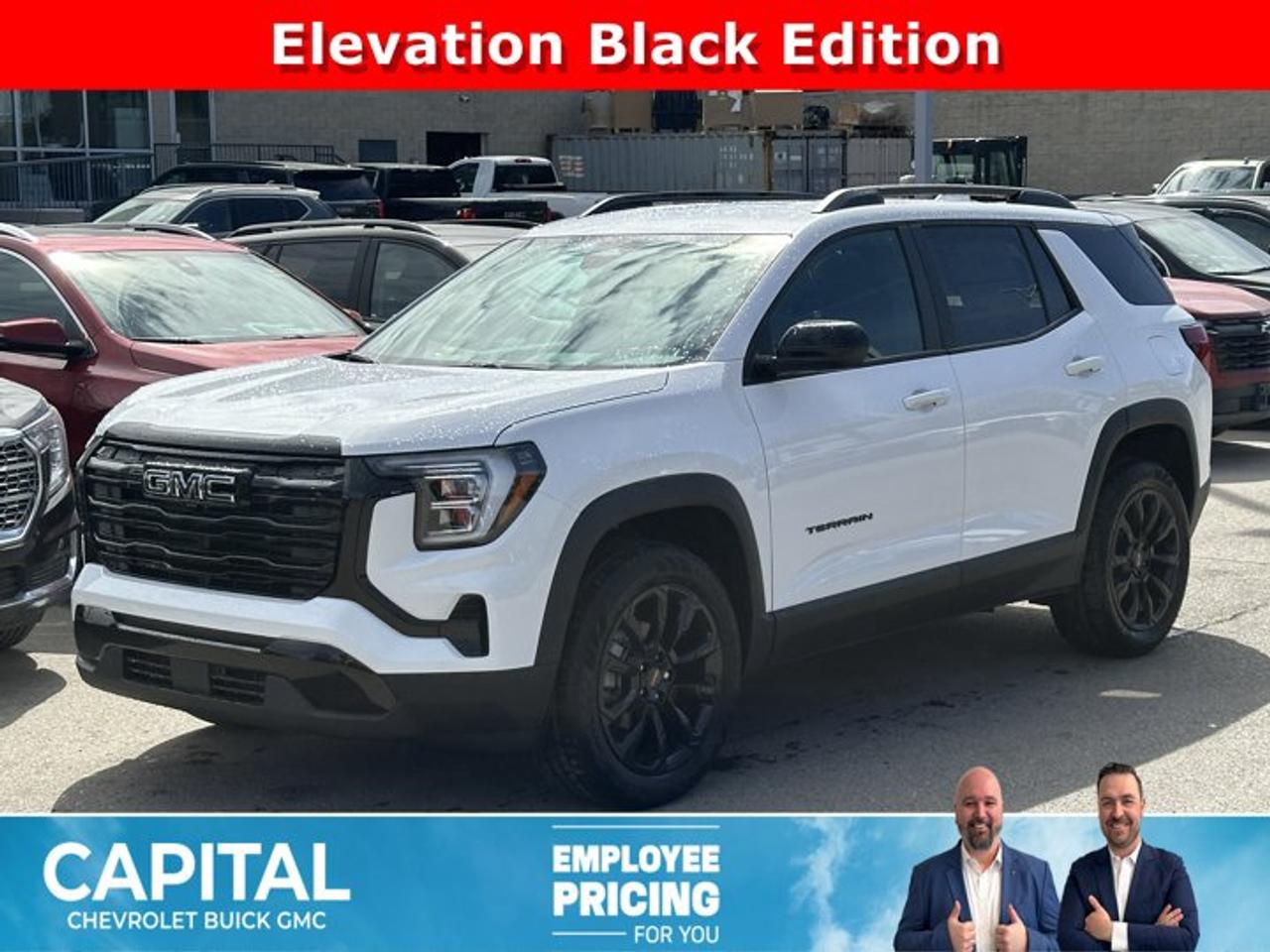 This GMC Terrain boasts a Turbocharged Gas I4 1.5L/-TBD- engine powering this Automatic transmission. TRANSMISSION, 8-SPEED AUTOMATIC, ELECTRONICALLY-CONTROLLED WITH OVERDRIVE includes Driver Shift Control (STD), LPO, SECOND ROW ALL-WEATHER MAT, LPO, BLACK GMC EMBLEMS, FRONT AND REAR.* This GMC Terrain Features the Following Options *LPO, ALL-WEATHER FLOOR LINERS, FRONT ONLY, ENGINE, 1.5L TURBO DOHC 4-CYLINDER, SIDI, VVT (175 hp [131.3 kW] @ 5800 rpm, 203 lb-ft of torque [275.0 Nm] @ 2000 - 4000 rpm). (STD), ENGINE BLOCK HEATER, ELEVATION PREFERRED EQUIPMENT GROUP includes standard equipment, BLACK EDITION includes (PJO) 19 high gloss Black aluminum wheels, darkened grille and C shaped surrounding bezel, black mirror caps, (V2P) Black roof-mounted side rails, Black exterior accents, (SFZ) Black GMC emblems, LPO and Black exterior badging., Wireless Apple CarPlay/Wireless Android Auto, Windows, express up/down driver and express down all passengers, Window, rear side, solar absorbing, privacy tinting, Wi-Fi Hotspot capable (Terms and limitations apply. See onstar.ca or dealer for details.), Wheels, 17 (43.2 cm) Grazen Metallic, machined aluminum.* Visit Us Today *Test drive this must-see, must-drive, must-own beauty today at Capital Chevrolet Buick GMC Inc., 13103 Lake Fraser Drive SE, Calgary, AB T2J 3H5.
