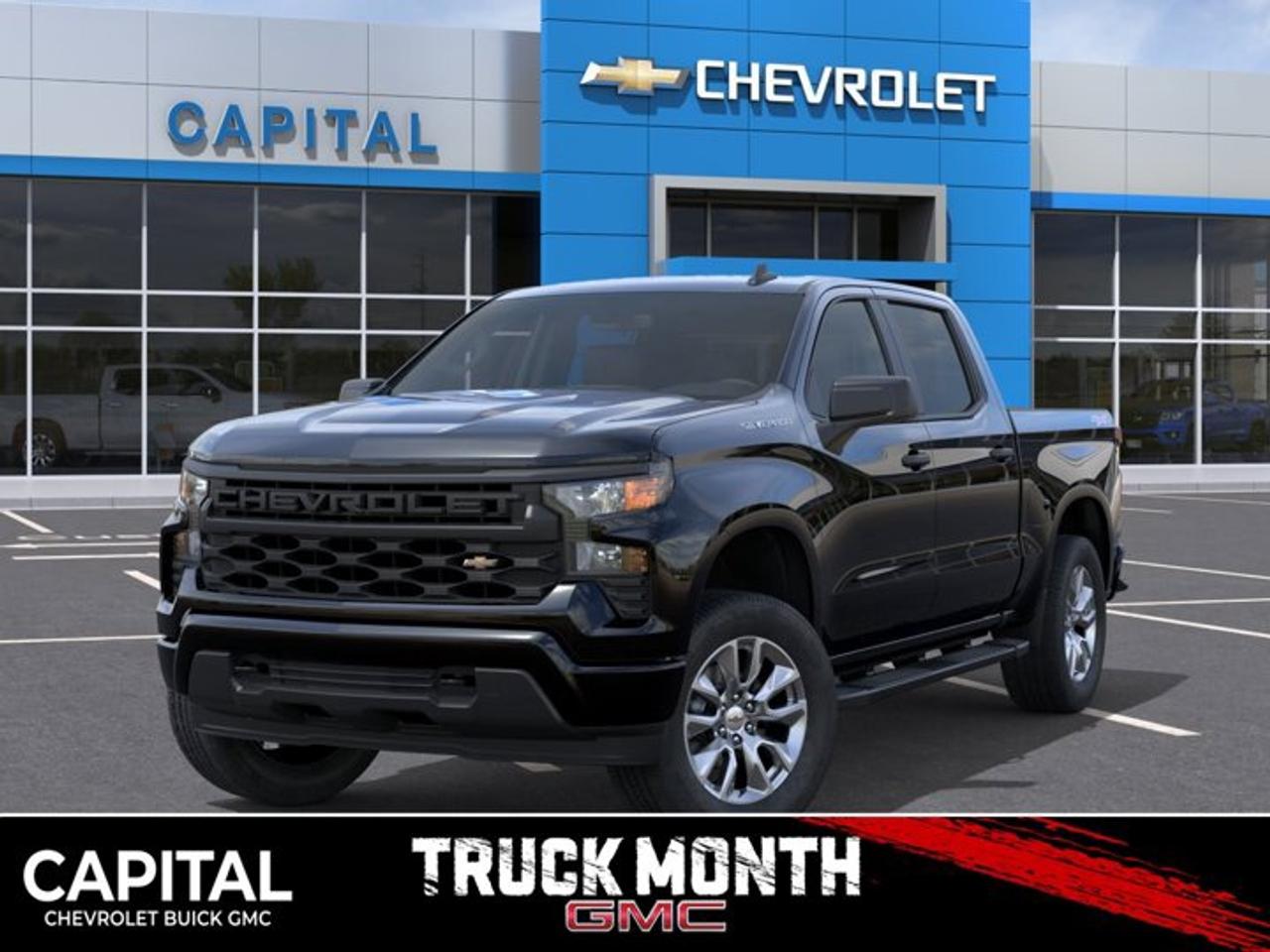 This Chevrolet Silverado 1500 delivers a Turbocharged Gas I4 2.7L/166 engine powering this Automatic transmission. TRANSMISSION, 8-SPEED AUTOMATIC, ELECTRONICALLY CONTROLLED with overdrive and tow/haul mode. Includes Cruise Grade Braking and Powertrain Grade Braking (STD), TRAILER BRAKE CONTROLLER, INTEGRATED, REAR AXLE, 3.42 RATIO.* This Chevrolet Silverado 1500 Features the Following Options *LPO, BLACK TUBULAR ASSIST STEPS, 6 RECTANGULAR (dealer-installed), ENGINE, 2.7L TURBOMAX (310 hp [231 kW] @ 5600 rpm, 430 lb-ft of torque [583 Nm] @ 3000 rpm) (STD), ENGINE BLOCK HEATER, CUSTOM PREFERRED EQUIPMENT GROUP includes standard equipment, AUTO-LOCKING REAR DIFFERENTIAL, Wireless phone projection for Apple CarPlay and Android Auto, Windows, power rear, express down, Window, power front, passenger express down, Window, power front, drivers express up/down, Wi-Fi Hotspot capable (Terms and limitations apply. See onstar.ca or dealer for details.).* Visit Us Today *A short visit to Capital Chevrolet Buick GMC Inc. located at 13103 Lake Fraser Drive SE, Calgary, AB T2J 3H5 can get you a tried-and-true Silverado 1500 today!