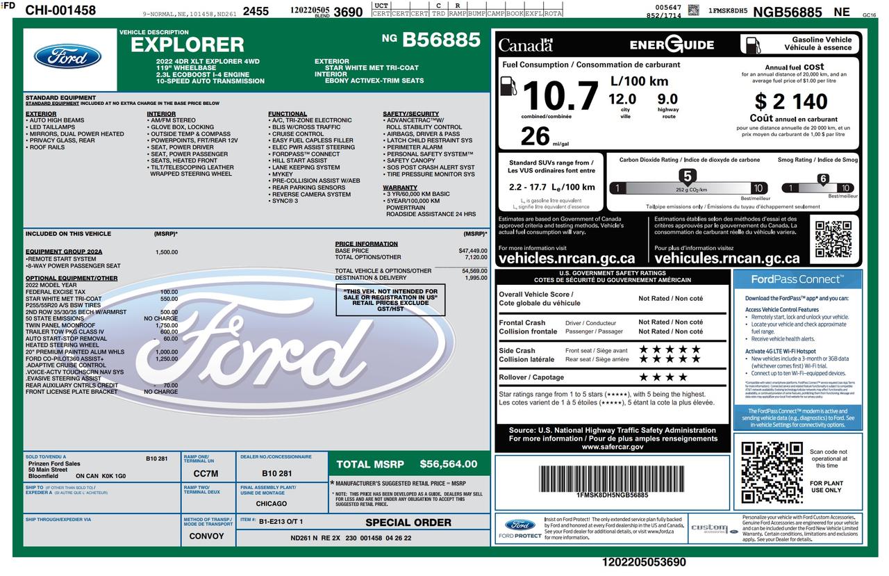 2022 Ford Explorer XLT 202A|COPILOT 360+|TOW PK|1 OWNER|NO ACCIDENT Photo