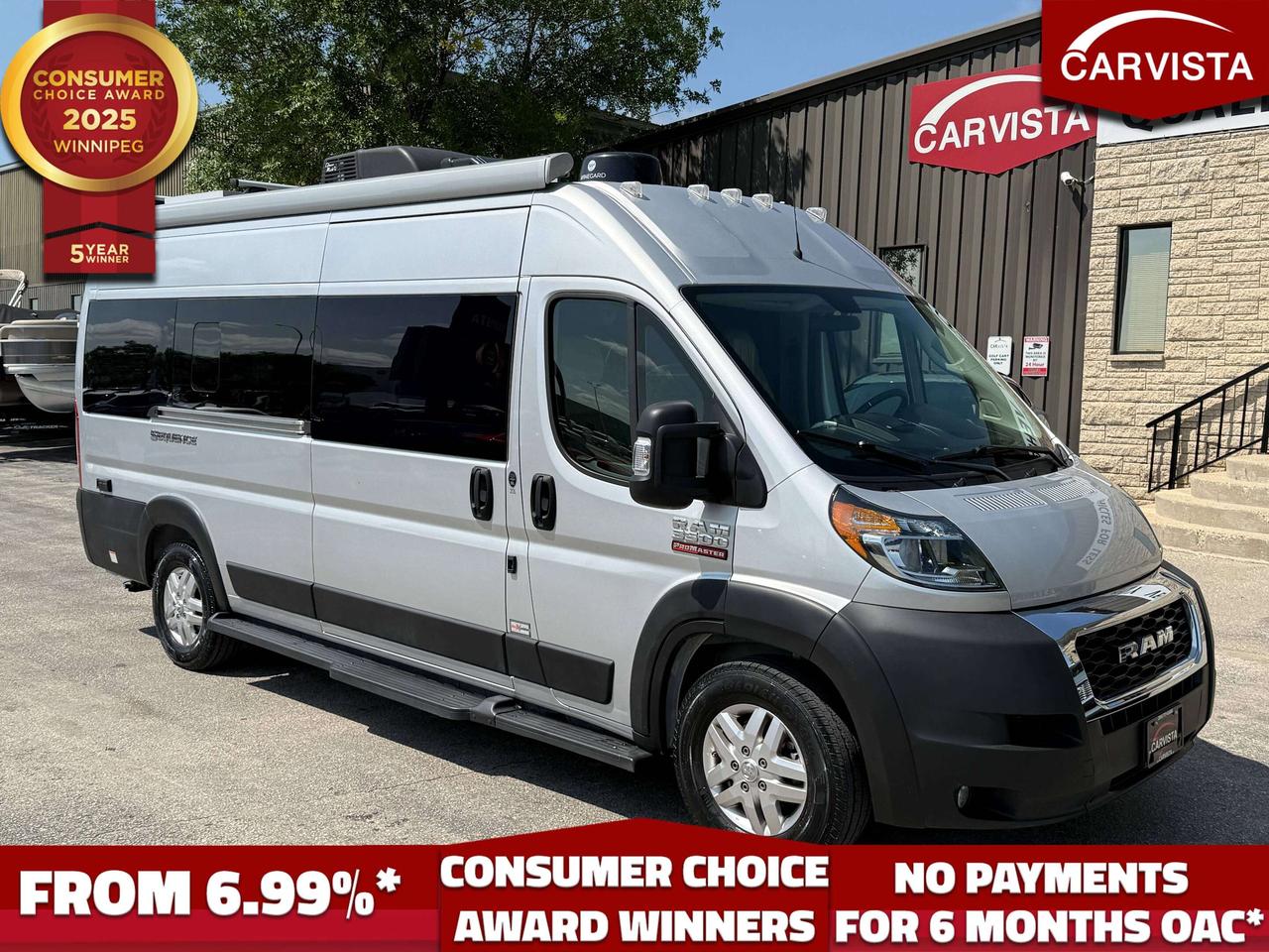 2022 Thor Sequence 20L Class B Motorhome &ndash; Ram ProMaster 3500 &ndash; Only 17,000 Miles

Adventure-ready, easy to drive, and fully equipped for travel, this 2022 Thor Sequence 20L is a beautifully designed Class B motorhome built on the proven Ram ProMaster 3500 chassis and powered by the efficient 3.6L V6 gas engine. With only 17,000 miles, this camper van offers an excellent combination of low-mileage confidence, compact maneuverability, and full RV functionality, making it a perfect choice for weekend getaways, cross-country road trips, campground stays, boondocking, or everyday adventure travel.

The Thor Sequence 20L is one of the most desirable layouts in the Class B van segment because it gives you a smart open-concept interior, twin sleeping/lounge areas, a fully equipped kitchen, an enclosed rear wet bath, excellent storage, and a long list of premium travel features while still being compact enough to drive and park with ease. Whether you are heading to the lake, exploring national parks, travelling south for the winter, or simply looking for a self-contained unit that does not feel oversized, the Sequence 20L delivers the freedom of a motorhome with the convenience of a van.

Built on the Ram ProMaster 3500 platform, this Sequence is powered by the 3.6L Pentastar V6, producing approximately 280 horsepower and 260 lb-ft of torque. The front-wheel-drive ProMaster layout is well known for its confident road manners, low step-in height, tight turning capability, and efficient use of interior space. It is much easier to maneuver than a large Class C or Class A motorhome, yet it still gives you the major conveniences buyers want in a true RV: onboard generator power, solar charging, roof air conditioning, furnace, hot water, full plumbing, kitchen, bathroom, sleeping space, entertainment features, and outdoor living equipment.

Inside, the 20L floorplan is designed for two travellers who want comfort without wasted space. The rear lounge area features twin beds with the Froli sleep system and adjustable headrests, giving each person their own comfortable sleeping space while also functioning as a relaxing seating area during the day. Removable sofa tables allow the rear living area to be used for dining, working, reading, or enjoying coffee while parked at your favourite campsite. The layout keeps the walkway open and practical, and the large side windows help the interior feel bright and spacious.

The kitchen is impressively equipped for a compact motorhome. It includes a 12V stainless electric refrigerator, two-burner gas cooktop with glass cover, solid surface countertop, stainless steel sink with cover, single-handle kitchen faucet, pull-out cutting board, pop-up outlet, task lighting above the cooktop, and a convection microwave oven. This gives you the ability to cook real meals on the road without relying on restaurants or campground facilities. The design makes excellent use of counter space, especially with the sink and cooktop covers in place, and the pull-out cutting board adds extra prep room when needed.

The rear wet bath adds major convenience and independence while travelling. It includes a foot-flush toilet, shower with deluxe curtain, power bath vent, pocket-style bathroom entry doors, and a compact but functional layout that allows you to stay self-contained wherever your trip takes you. With onboard fresh, gray, and waste tanks, along with hot water and an outside shower, this van is ideal for both campground use and more flexible off-grid camping.

The cockpit is comfortable and driver-friendly, with leatherette swivel captain&rsquo;s chairs, power windows and locks, keyless entry, cruise control, deluxe heated remote exterior mirrors, telescoping leather-wrapped steering wheel with audio controls, backup monitor, 7-inch touchscreen dash radio, Apple CarPlay, Android Auto, windshield privacy shades, aluminum wheels, and driver/passenger airbags. The swivel front seats help expand the living area once parked, making the interior feel more functional and social.

On the exterior, the Sequence 20L is built for active travel. It includes a Thule lateral arm power patio awning with integrated LED lighting, Thule roof ladder and roof rack system, Thule rear door bike rack, entryway screen door, side steps for the cab and entry doors, and a 3,500 lb trailer hitch with 4-pin connector. The awning creates a great shaded outdoor living space, while the roof rack, ladder, and bike rack make it easy to bring along bikes, gear, and outdoor equipment.

For power and comfort, this Thor Sequence is extremely well equipped. 30-amp shoreline power cord, 1,000-watt inverter, Rapid Camp+ multiplex wiring control system, solar charge controller with 190-watt solar panel, lithium power, battery disconnect switch, single roof air conditioner, Truma Combi Eco hydronic furnace and water heating system, heated holding tank pads, black tank flush system, exterior LP connection, and outside shower. These systems make the van far more versatile than a basic camper conversion, allowing you to comfortably travel with heat, air conditioning, hot water, battery power, generator power, and solar support.

Entertainment and connectivity features include a 24-inch TV in the living area with outdoor viewing capability, electronics cabinet with HDMI cable, USB charging ports throughout, Winegard ConnecT 2.0 Wi-Fi/4G/digital TV antenna, and cable TV readiness. Whether you are streaming, watching a movie, charging devices, or working remotely from the road, the Sequence 20L is well set up for modern travel needs.

Key Features and Options

2022 Thor Sequence 20L Class B Motorhome
Ram ProMaster 3500 chassis
3.6L Pentastar V6 gas engine
Approximately 280 horsepower and 260 lb-ft of torque
Only 17,000 miles
Sleeps 2
No slide-outs for simple operation and easy travel
Twin bed rear lounge layout
Froli sleep system with adjustable headrests
Removable rear sofa tables
Enclosed rear wet bath
Foot-flush toilet
Shower with deluxe curtain
Power bath vent
Kitchen with solid surface countertop
Stainless steel sink with cover
Two-burner gas cooktop with glass cover
Pull-out cutting board
Convection microwave oven
12V stainless electric refrigerator
Pop-up kitchen outlet
Task lighting above cooktop
24-inch TV with outdoor viewing capability
HDMI cable and electronics cabinet
USB charging ports throughout
Winegard ConnecT 2.0 Wi-Fi/4G/digital TV antenna
Cable TV ready
Leatherette swivel captain&rsquo;s chairs
7-inch touchscreen dash radio
Apple CarPlay and Android Auto
Backup monitor
Keyless entry
Cruise control
Power windows and locks
Heated remote exterior mirrors
Windshield privacy shades
Aluminum wheels
Thule power patio awning with integrated LED lighting
Thule roof ladder and roof rack system
Thule rear door bike rack
Entryway screen door
Cab and entry door side steps
30-amp shoreline power cord
Automatic transfer switch
1,000-watt inverter
190-watt solar panel with solar charge controller
Lithium coach battery
Rapid Camp+ multiplex control system
Truma Combi Eco furnace and water heating system
Single roof air conditioner
Heated holding tanks
Black tank flush system
Outside shower
Exterior LP connection
3,500 lb hitch rating with 4-pin connector

Approximate Specifications

Exterior Length: 211"
Exterior Height with A/C: 95"
Exterior Width without Mirrors: 80.3"
Interior Height: 75"
Wheelbase: 159"
GVWR: 9,350 lbs
GCWR: 11,500 lbs
Hitch Rating: 3,500 lbs
Fuel Capacity: 24 gallons
LP Capacity: 20 lbs
Fresh Water Capacity: 27 gallons
Waste/Black Water Capacity: approximately 13.5 gallons
Gray Water Capacity: approximately 13.3 gallons
Water Heater Capacity: 2.64 gallons
Furnace: 14,300 BTU
Awning Size: 16
Sleeping Capacity: 2

This 2022 Thor Sequence 20L is the perfect motorhome for buyers who want a compact, easy-to-drive RV without giving up the features that make travelling comfortable. With only 17,000 miles, a Ram ProMaster 3500 chassis, 3.6L V6 power, full kitchen, wet bath, twin-bed lounge layout, solar, generator, roof air, Truma heat and hot water, Thule exterior equipment, and excellent onboard technology, this Class B camper van is ready for road trips, weekend escapes, long-distance exploring, or spontaneous adventures.

Compact enough to drive confidently, fully equipped enough to camp comfortably, and versatile enough for both campground and off-grid use, this Thor Sequence 20L is a fantastic choice for anyone looking to enjoy the freedom of van life with the quality and convenience of a factory-built motorhome.

Come see why Carvista has been the Consumer Choice Award Winner for 5 consecutive years! 2021, 2022, 2023, 2024 and 2025! Dont play the waiting game, our units are in-stock, no pre-order necessary!! See for yourself why Carvista has won this prestigious award and continues to serve its community. Carvista Approved! Our RVista package includes a complete inspection of your camper that includes general testing of the camper systems! We pride ourselves in providing the highest quality trailers possible, and include a rigorous detail to ensure you get the cleanest trailer around.
Prices and payments exclude GST OR PST 
Carvista Inc. Dealer Permit # 1211
Category: Used Camper
Units may not be exactly as shown, please verify all details with a sales person.