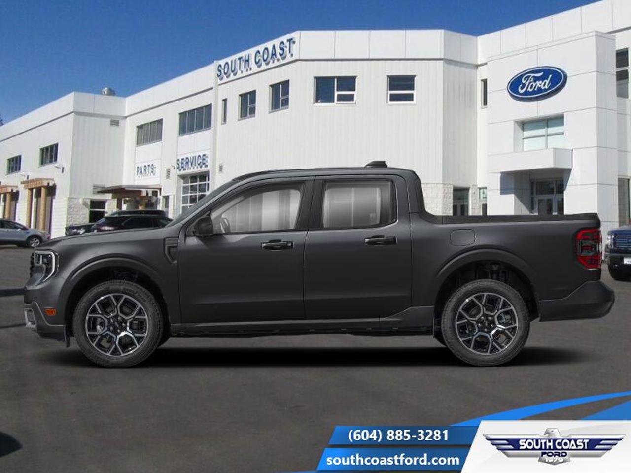 <b>Tow Package, Power Sliding Rear Window!</b><br> <br> The 2026 Ford Maverick features advanced driver-assist systems and intuitive technology to enhance every drive. <br> <br>The 2026 Ford Maverick balances the utility of a pickup with the size and maneuverability tailored for daily use and light-duty tasks. Inside, the cabin features thoughtful materials, simple modern tech and seating designed to support every passenger comfortably. With its versatile footprint, confident styling and Fords reputation for dependability, the Maverick stands out as a smart choice for lifestyle-driven truck buyers.<br> <br>This Shadow Black Crew Cab 4X4 pickup has a CVT transmission and is powered by a 191HP 2.5L 4 Cylinder Engine. <br> <br> Our Mavericks trim level is Lariat. This advanced hybrid pickup truck blends capability, efficiency, and premium technology, offering all-wheel drive, Class I towing with trailer sway control, spray-in bed liner, integrated storage, and a 1,500 lb maximum payload for confident hauling and utility. Inside, ActiveX heated front bucket seats with power lumbar, a heated leatherette steering wheel, voice-activated dual-zone automatic climate control, and a 13.2 SYNC 4 display with B&O sound, wireless Apple CarPlay/Android Auto, SiriusXM Traffic, connected navigation, 5G Wi-Fi hotspot, and keyfob remote start create a connected and comfortable cabin. Safety is exceptional with Ford Co-Pilot360 technologies including blind-spot assist, lane centering and lane-keeping aid, adaptive cruise with stop-and-go, aerial view and multiple cameras, reverse brake assist, pre-collision assist with automatic emergency braking and intersection support, front cross-traffic mitigation, front/rear parking sensors, Safety Canopy airbags, and electronic stability control with roll stability management. This vehicle has been upgraded with the following features: Tow Package, Power Sliding Rear Window.<br><br> View the original window sticker for this vehicle with this url <b><a href=http://www.windowsticker.forddirect.com/windowsticker.pdf?vin=3FTTW8S37TRB12123 target=_blank>http://www.windowsticker.forddirect.com/windowsticker.pdf?vin=3FTTW8S37TRB12123</a></b>.<br> <br>To apply right now for financing use this link: <a href=https://www.southcoastford.com/financing/ target=_blank>https://www.southcoastford.com/financing/</a><br><br> <br/>    4.99% financing for 84 months. <br> Buy this vehicle now for the lowest bi-weekly payment of <b>$420.49</b> with $0 down for 84 months @ 4.99% APR O.A.C. ( taxes included, $695 Administration Fee included    / Total Obligation of $68603  ).  Incentives expire 2026-04-30.  See dealer for details. <br> <br>Call South Coast Ford Sales or come visit us in person. Were convenient to Sechelt, BC and located at 5606 Wharf Avenue. and look forward to helping you with your automotive needs. <br><br> Come by and check out our fleet of 20+ used cars and trucks and 80+ new cars and trucks for sale in Sechelt.  o~o