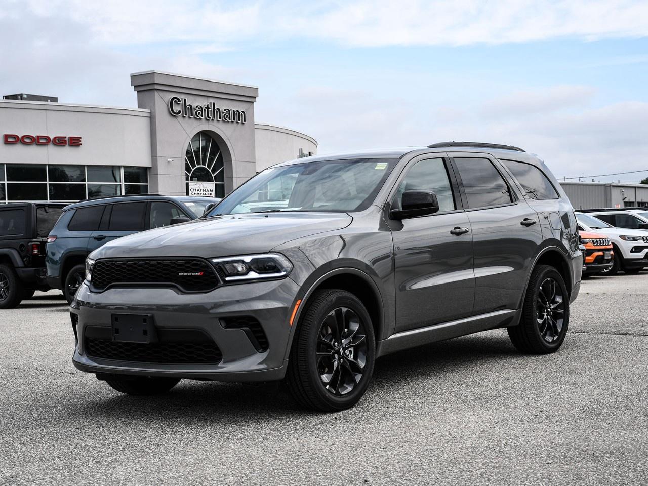 <p>Presenting the stunning 2026 Dodge Durango GT AWD in a striking grey finish. This all-wheel-drive SUV offers exceptional handling with its quick order package featuring a powerful 3.6L Pentastar VVT V6 engine paired with an 8-speed TorqueFlite automatic transmission. Whether on the highway or taking on rough terrains, the Durango ensures a smooth and controlled drive.</p><p>The exterior is enhanced by the Blacktop Package, boasting GT Gloss Black Badging, 20" x 8" Black Noise Aluminum Wheels, and Pirelli tires for a commanding road presence. Integrated roof rail crossbars and black roof rails add to its versatility and style, while satin black Dodge tail lamp badges underline its sporty elegance.</p><p>Step inside to a refined black interior with heated seats and a heated steering wheel. The leather steering wheel and metal-look interior trim elements exude a premium feel. Loaded with technology, the Durango is equipped with a user-friendly navigation system and smart device integration to keep you connected. Stay safe and confident with features like lane assist, parking sensors, and a backup camera.</p><p>This SUV is perfect for families and adventurers looking for space and comfort, thanks to its third-row seating and heated mirrors for those cold mornings. With options like remote start and a wi-fi hotspot, this Durango is ready for all occasions. Experience it for yourself and contact Chatham Chrysler today to learn more about how this remarkable vehicle can be yours.</p>