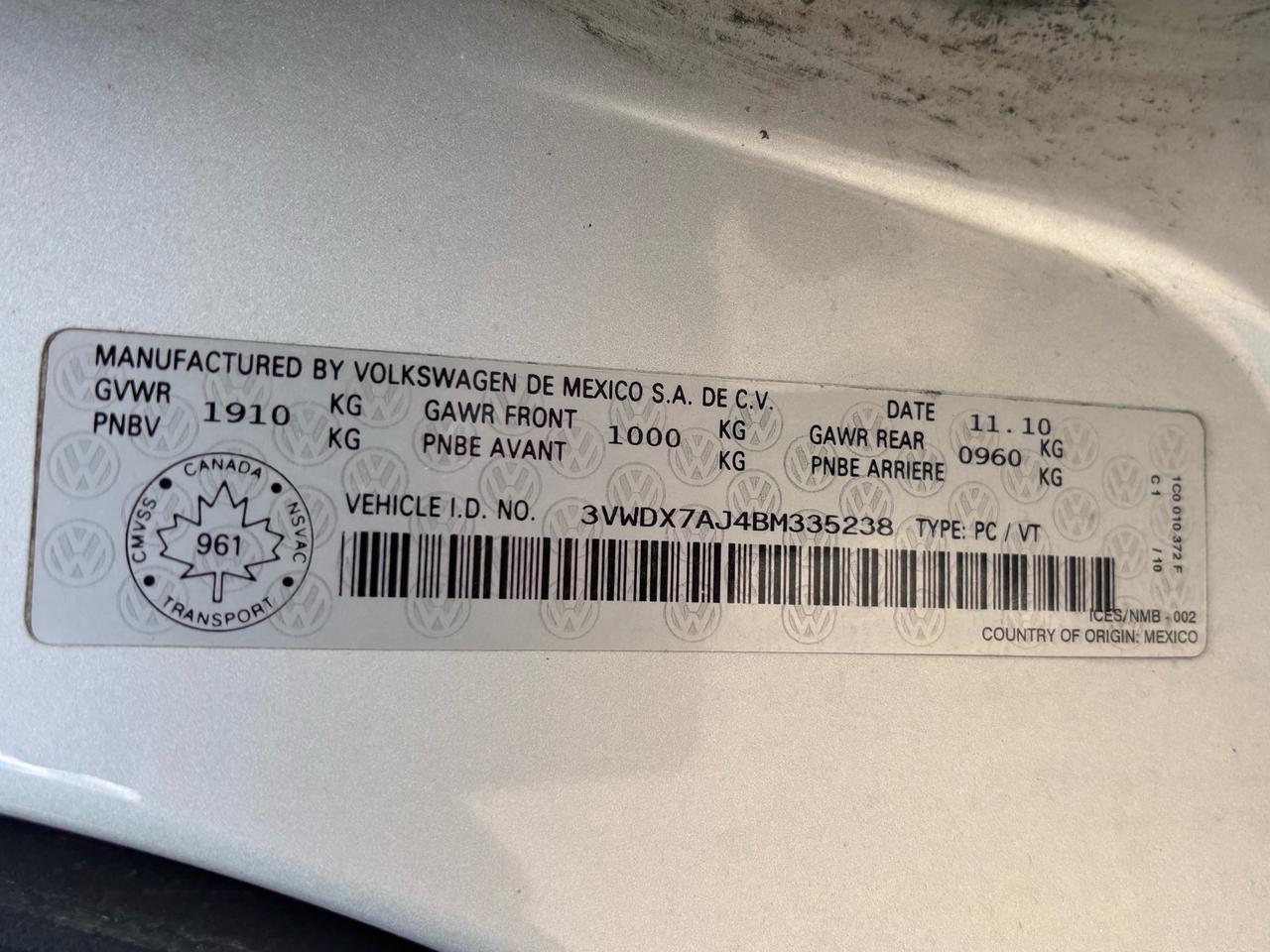 2011 Volkswagen Jetta 4dr 2.5L Auto Comfortline Photo