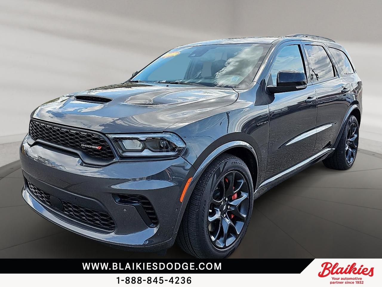 2024 Dodge Durango R/T Plus | HEMI AWD Performance

With just 14,357 km, this 2024 Dodge Durango R/T Plus delivers powerful performance from its 5.7L HEMI V8 paired with an advanced AWD system. Loaded with premium features and performance upgrades, its the perfect SUV for drivers who want capability, space, and excitement.

Key Features:
-5.7L HEMI V8 with AWD and sport-tuned suspension
-Uconnect 5 Nav with 10.1-inch touchscreen
-harman/kardon premium audio system
-Heated and ventilated front seats with heated steering wheel
-Adaptive cruise control with lane keep assist
-Tow N Go package with performance brakes and trailer brake control

This Dodge Durango is ready for any journey, blending performance, comfort, and modern features. Contact Blaikies Dodge for more details or to schedule a test drive today. Enjoy the convenience of viewing a free CarFax report without submitting personal information. Visit Blaikies Dodge for more details or click to schedule a test drive!