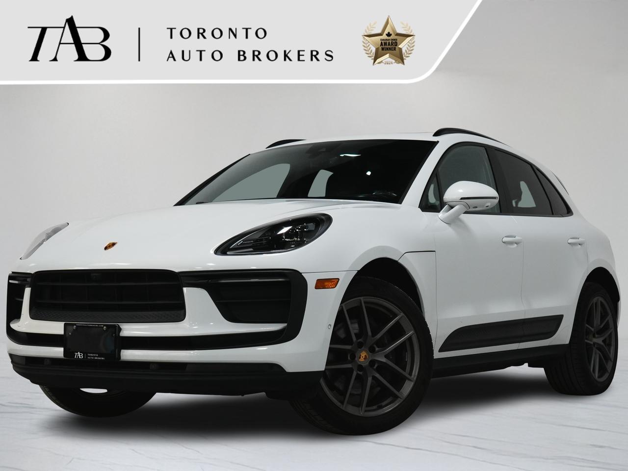 This 2022 Porsche Macan is a local Ontario vehicle. Blending sporty performance with everyday versatility, the Macan delivers a dynamic driving experience true to Porsche DNA. With sharp handling, a refined interior, and premium features throughout, its the perfect compact luxury SUV for both city driving and long-distance comfort.

Key features include:

Leather Package in Black with Deviated Stitching in Chalk  $4,090
Carrara White Metallic  $790
Premium Package Plus  $5,770
Panoramic Roof System
Power Seats (14-way) with Memory Package
Heated Seats (Front and Rear)
Ventilated Seats (Front)
BOSE Surround Sound-System
LED Headlights in Black incl. Porsche Dynamic Light System Plus (PDLS+)  $600
Lane Change Assist (LCA)
Roof Rails in High Gloss Black  $460
Under Door Puddle Light Projectors  $370
"PORSCHE" Logo and Model Designation in Satin Black on Rear  $590
Exclusive Design Fuel Cap  $190
Trailer Hitch without Tow Ball  $750
Sport Tailpipes in Black  $1,090
Power Steering Plus  $310
All-Season Tires for 20-Inch Alloy Wheels
20" Macan S Wheels in Vesuvius Grey  $4,320
Heated Windshield  $520
Heated GT Sport Steering Wheel in Leather  $370
Porsche Crest on Headrests (Front and Rear)  $660
Storage compartment including inductive charging station  $670
Surround View  $1,360
Self Steering ParkAssist  $440

NOW OFFERING 3 MONTH DEFERRED FINANCING PAYMENTS ON APPROVED CREDIT. 

WE OFFER THE BEST FINANCE RATES, AND DONT CHARGE ANY FINANCING FEE

Looking for a top-rated pre-owned luxury car dealership in the GTA? Look no further than Toronto Auto Brokers (TAB)! Were proud to have won multiple awards, including the 2024 AutoTrader Best Priced Dealer, the 2026 Best in Business award, the 2025 CarGurus Award, the 2026 Top Choice Award, the 2026 Dealer Rater Consumer Satisfaction Award, the 2026 Canadian Choice Award, the 2026 Three Best Rated Dealer Award, and many more!

With 30 years of experience serving the Greater Toronto Area, TAB is a respected and trusted name in the pre-owned luxury car industry. Our 30,000 sq.Ft indoor showroom is home to a wide range of luxury vehicles from top brands like BMW, Mercedes-Benz, Audi, Porsche, Land Rover, Jaguar, Aston Martin, Bentley, Maserati, and more. And we dont just serve the GTA, were proud to offer our services to all cities in Canada, including Vancouver, Montreal, Calgary, Edmonton, Winnipeg, Saskatchewan, Halifax, and more.

At TAB, were committed to providing a no-pressure environment and honest work ethics. As a family-owned and operated business, we treat every customer like family and ensure that every interaction is a positive one. Come experience the TAB Lifestyle at its truest form, luxury car buying has never been more enjoyable and exciting!

We offer a variety of services to make your purchase experience as easy and stress-free as possible. From competitive and simple financing and leasing options to extended warranties, aftermarket services, and full history reports on every vehicle, we have everything you need to make an informed decision. We welcome every trade, even if youre just looking to sell your car without buying, and when it comes to financing or leasing, we offer same day approvals, with access to over 50 lenders, including all of the banks in Canada. Feel free to check out your own Equifax credit score without affecting your credit score, simply click on the Equifax tab above and see if you qualify.

Call us today or visit our website to learn more about our inventory and services. And remember, all prices exclude applicable taxes and licensing, and vehicles can be certified at an additional cost of $999.