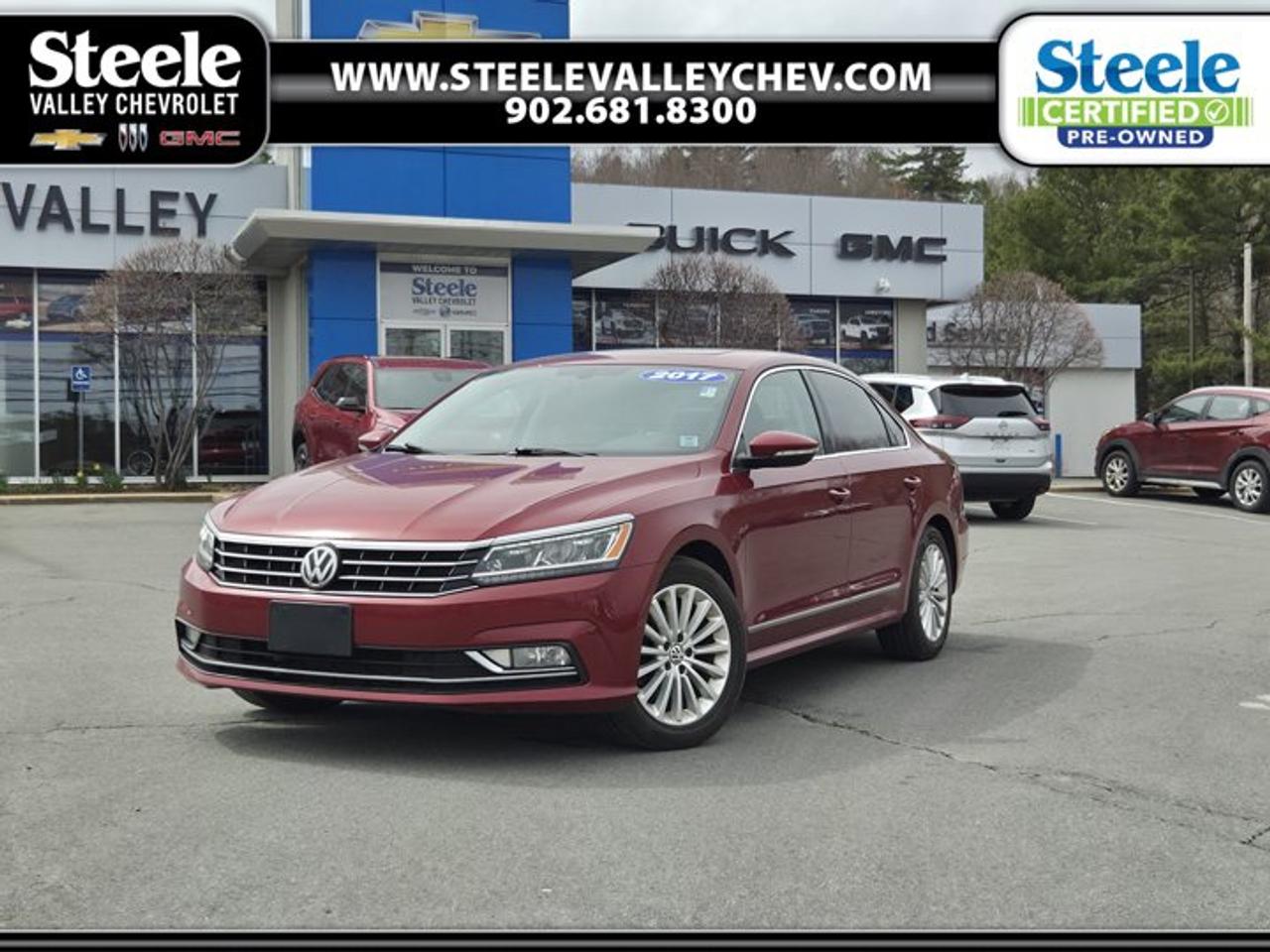 This 2017 Volkswagen Passat Comfortline FWD with 168,448 km, finished in Red with a Black interior, will be sold with a fresh Motor Vehicle Inspection (MVI) and has been professionally detailed in preparation for its next owner.Key Features:Heated front seatsDual-zone automatic climate controlRear vision cameraBluetooth connectivityPush-button startPower driver seatPositioned as a midsize sedan known for comfort and highway composure, the 2017 Volkswagen Passat Comfortline FWD offers practical interior space and a refined driving experience, making it a value-focused option for buyers seeking an inspected sedan with strong everyday usability. We invite you to book a viewing and test drive at your convenience.