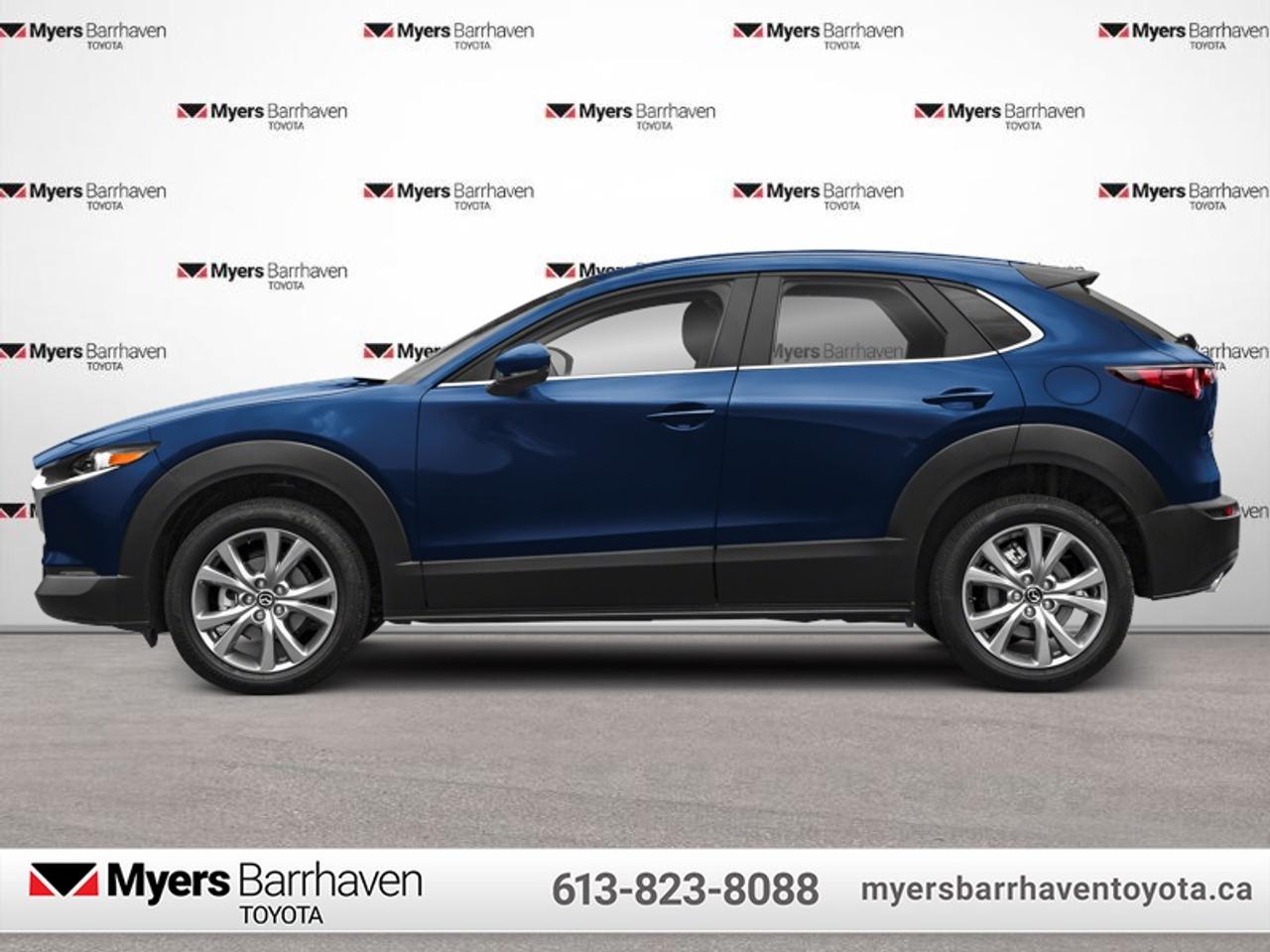 <b>Adaptive Cruise Control,  Heated Steering Wheel,  Aluminum Wheels,  Heated Seats,  Apple CarPlay!</b><br> <br> The versatile design of the 2024 Mazda CX-30 offers ease and agility without compromising on capability and space. This 2024 Mazda CX-30 is for sale today in Ottawa. <br> <br>Designed for an effortless drive, the luxurious CX-30 is sure to impress. Its refined cabin is quiet, instilling a feeling of tranquility behind the wheel. With plenty of cabin space, this gorgeous compact SUV is ready to handle any task you put in front of it. Innovative performance is not just about power, its about a responsive and engaging drive that connects you to the road. This SUV has 53,457 km. Its Deep Crystal Bl in colour. It has an Automatic transmission and is powered by a 191HP 2.5L 4 Cylinder Engine. <br> <br> Our CX-30s trim level is GS. Step things up with this CX-30 GS, which reward you with unique alloy wheels, adaptive cruise control, a heated steering wheel, heated front seats, 60-40 folding bench rear seats, proximity key with push button start, an 8-speaker Mazda Harmonic Acoustics audio system, Apple CarPlay, Android Auto, and an 8.8-inch infotainment screen. Additional features include active lane keeping assist, lane departure warning, rear cross-traffic alert with automatic emergency braking, blind spot monitoring, rear cross traffic alert, front and rear cupholders, smart device remote engine start, LED headlights with perimeter approach lights, and even more! This vehicle has been upgraded with the following features: Adaptive Cruise Control, Heated Steering Wheel, Aluminum Wheels, Heated Seats, Apple CarPlay, Android Auto, Blind Spot Detection.<br> <br>To apply right now for financing use this link: <a href=https://www.myersbarrhaventoyota.ca/quick-approval/ target=_blank>https://www.myersbarrhaventoyota.ca/quick-approval/</a><br><br> <br/><br>At Myers Barrhaven Toyota we pride ourselves in offering highly desirable pre-owned vehicles. We truly hand pick all our vehicles to offer only the best vehicles to our customers. No two used cars are alike, this is why we have our trained Toyota technicians highly scrutinize all our trade ins and purchases to ensure we can put the Myers seal of approval. Every year we evaluate 1000s of vehicles and only 10-15% meet the Myers Barrhaven Toyota standards. At the end of the day we have mutual interest in selling only the best as we back all our pre-owned vehicles with the Myers *LIFETIME ENGINE TRANSMISSION warranty. Thats right *LIFETIME ENGINE TRANSMISSION warranty, were in this together! If we dont have what youre looking for not to worry, our experienced buyer can help you find the car of your dreams! Ever heard of getting top dollar for your trade but not really sure if you were? Here we leave nothing to chance, every trade-in we appraise goes up onto a live online auction and we get buyers coast to coast and in the USA trying to bid for your trade. This means we simultaneously expose your car to 1000s of buyers to get you top trade in value. <br>We service all makes and models in our new state of the art facility where you can enjoy the convenience of our on-site restaurant, shuttle van, free Wi-Fi, Enterprise Rent-A-Car, on-site tire storage, and complimentary drinks. Come see why many Toyota owners are making the switch to Myers Barrhaven Toyota. <br>*LIFETIME ENGINE TRANSMISSION WARRANTY NOT AVAILABLE FOR VEHICLES WITH KMS EXCEEDING 140,000KM, VEHICLES 8 YEARS & OLDER, HIGHLINE BRAND VEHICLES (e.g., BMW, INFINITI, CADILLAC, LEXUS), AND QUEBEC RESIDENTS.<br> Come by and check out our fleet of 90+ used cars and trucks and 20+ new cars and trucks for sale in Ottawa.  o~o