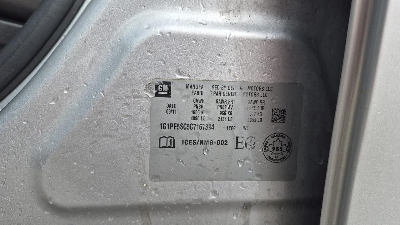 2012 Chevrolet Cruze LT TURBO, AUTO, ONLY 127KMS, SEDAN, CERTIFIED Photo