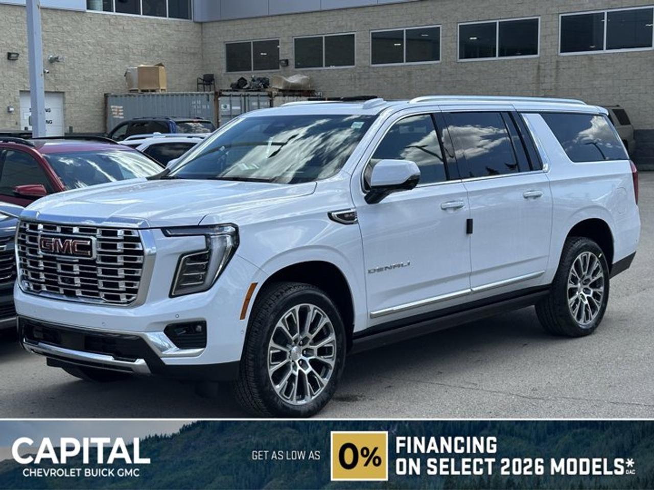 This GMC Yukon XL delivers a Gas V8 6.2L/ engine powering this Automatic transmission. WHEELS, 22 X 9 (55.9 CM X 22.9 CM) ULTRA-BRIGHT MACHINED AND PAINTED MIDNIGHT SILVER with laser etched logo Includes (SFE) wheel locks, LPO., TRANSMISSION, 10-SPEED AUTOMATIC electronically controlled with overdrive, includes Traction Select System including tow/haul (STD), SUN & POWER STEP PACKAGE includes (C3U) power sunroof and (B3L) power-retractable assist steps with perimeter lighting.* This GMC Yukon XL Features the Following Options *LPO, FLOOR LINER PACKAGE (dealer-installed) (Includes (AAK) 1st and 2nd row premium floor liners, LPO, (RIB) 3rd row all-weather floor liners, LPO and (CAV) all-weather cargo mat, LPO.) , LPO, PREMIUM FLOOR LINERS, 1ST AND 2ND ROWS WITH BRAND BADGING (dealer-installed), LPO, ALL-WEATHER FLOOR LINERS, 3RD ROW (dealer-installed), LPO, ALL-WEATHER CARGO MAT (dealer-installed), GLACIER WHITE TRICOAT, ENGINE, 6.2L ECOTEC3 V8 with Dynamic Fuel Management, Direct Injection and Variable Valve Timing, includes aluminum block construction (420 hp [313 kW] @ 5600 rpm, 460 lb-ft of torque [624 Nm] @ 4100 rpm) (STD), ENGINE BLOCK HEATER, DENALI PREFERRED EQUIPMENT GROUP includes standard equipment, 3 YEARS SIRIUSXM SiriusXM Extended Service subscription will stop at the end of the applicable subscription period unless you decide to continue service. Plan is non-transferable and non-refundable. Service subject to the SiriusXM Customer Agreement and Privacy Policy, visit siriusxm.ca/terms to see complete terms and how to cancel which includes online methods or calling 1-888-539-7474. Some services, content and features are subject to device capabilities, an active data connection enabled in the vehicle and location availability. All fees, content and features are subject to change. Content varies by subscription plan. SiriusXM and related logos are trademarks of Sirius XM Radio Inc. and its respective subsidiaries.), Wireless Phone Charging, for portable devices.* Visit Us Today *For a must-own GMC Yukon XL come see us at Capital Chevrolet Buick GMC Inc., 13103 Lake Fraser Drive SE, Calgary, AB T2J 3H5. Just minutes away!
