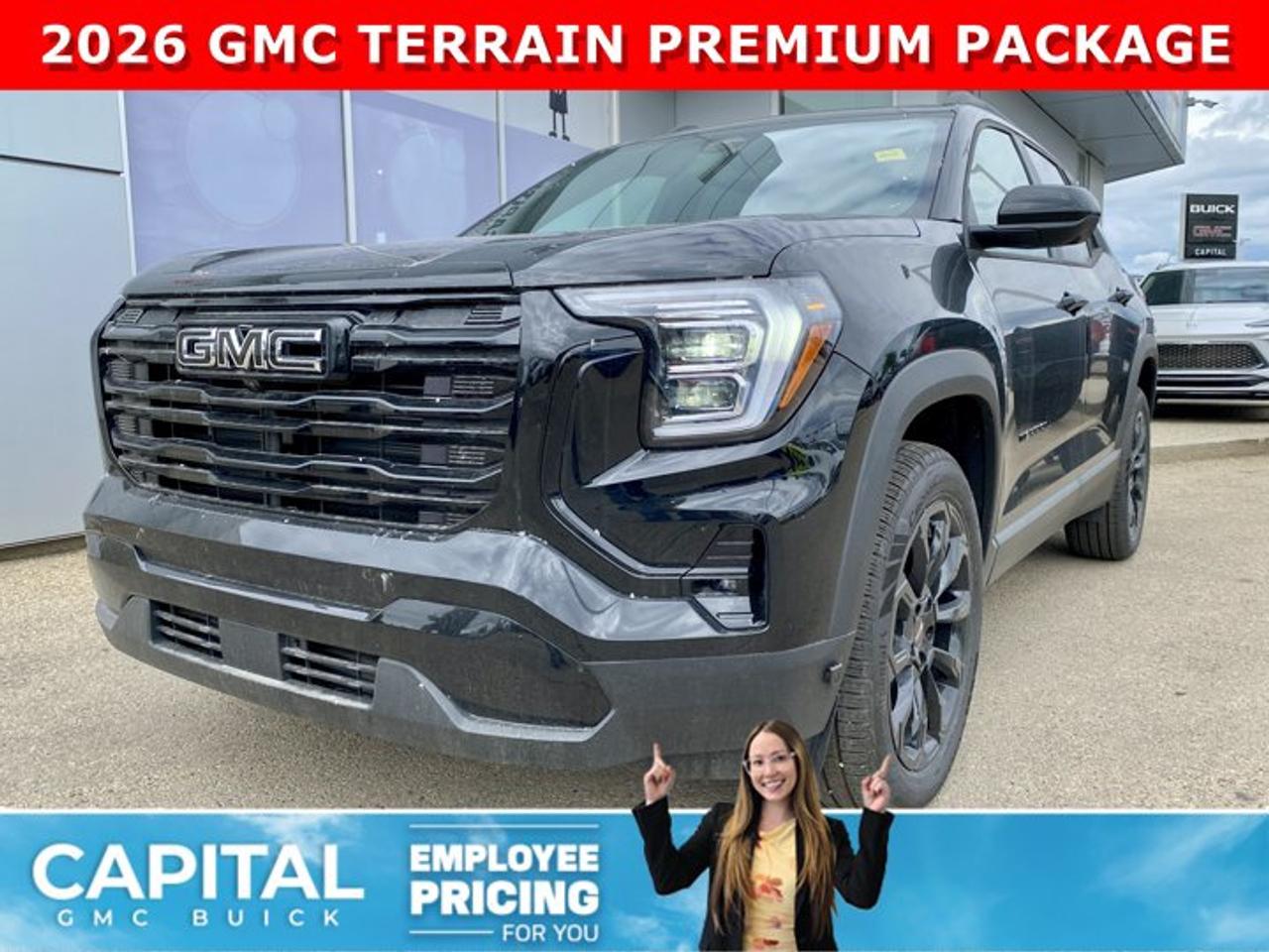 Dont miss out on this FULLY-LOADED 2026 GMC Terrain Elevation MIDNIGHT EDITION... Fully equipped with amazing options like Heated Seats, 360 CAM, Rear Camera Mirror, Panoramic Sunroof, Heated Steering, Remote Start, Adaptive Cruise Control, Apple CarPlay / Android Auto, Rear Park Assist, Power Liftgate, Black Wheels and Trim, and so much more... CALL NOWAsk for the Internet Department for more information or book your test drive today! Text 507-585-4395 for fast answers at your fingertips!AMVIC Licensed Dealer - Licence Number B1044900