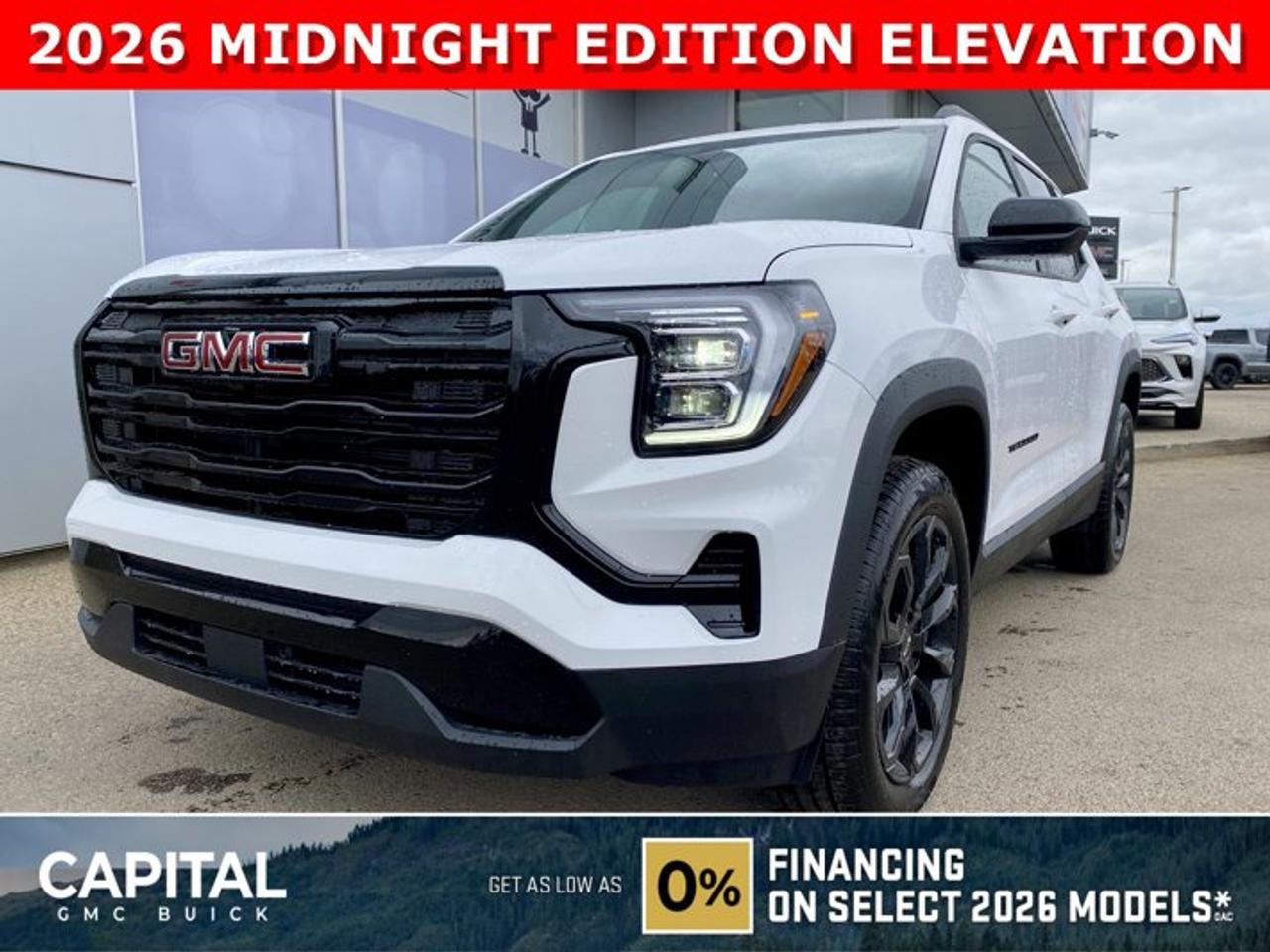 Dont miss out on this 2026 GMC Terrain Elevation MIDNIGHT EDITION! Fully equipped with amazing options like Heated Seats, Heated Steering, Remote Start, Adaptive Cruise Control, Apple CarPlay / Android Auto, Rear Park Assist, Black Wheels and Trim, and so much more... CALL NOWAsk for the Internet Department for more information or book your test drive today! Text 507-585-4395 for fast answers at your fingertips!AMVIC Licensed Dealer - Licence Number B1044900