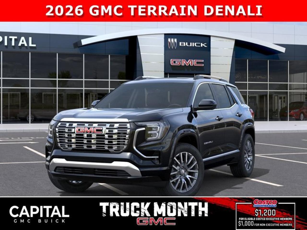 ALL-NEW 2026 GMC Terrain DENALI! It is fully loaded with Heated and Cooled Leather Seats, 360 CAM, Handsfree Liftgate, Panoramic Sunroof, Heated Rear Seats, Remote Start, Rear Camera Mirror, 15 diagonal GMC Premium Touchscreen, Wireless Charging, Adaptive Cruise Control, Power Sunroof, Heated Steering, Trailering Package, and so much more... Call now!!Ask for the Internet Department for more information or book your test drive today! Text 825-445-0521 for fast answers at your fingertips!AMVIC Licensed Dealer - Licence Number B1044900Disclaimer: All prices are plus taxes and include all cash credits and loyalties. See dealer for details. AMVIC Licensed Dealer # B1044900