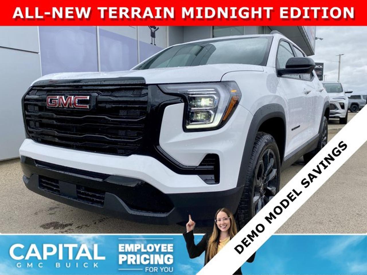 Dont miss out on this 2026 GMC Terrain Elevation MIDNIGHT EDITION! Fully equipped with amazing options like Heated Seats, Heated Steering, Remote Start, Adaptive Cruise Control, Apple CarPlay / Android Auto, Rear Park Assist, Black Wheels and Trim, and so much more... CALL NOWAsk for the Internet Department for more information or book your test drive today! Text 507-585-4395 for fast answers at your fingertips!AMVIC Licensed Dealer - Licence Number B1044900