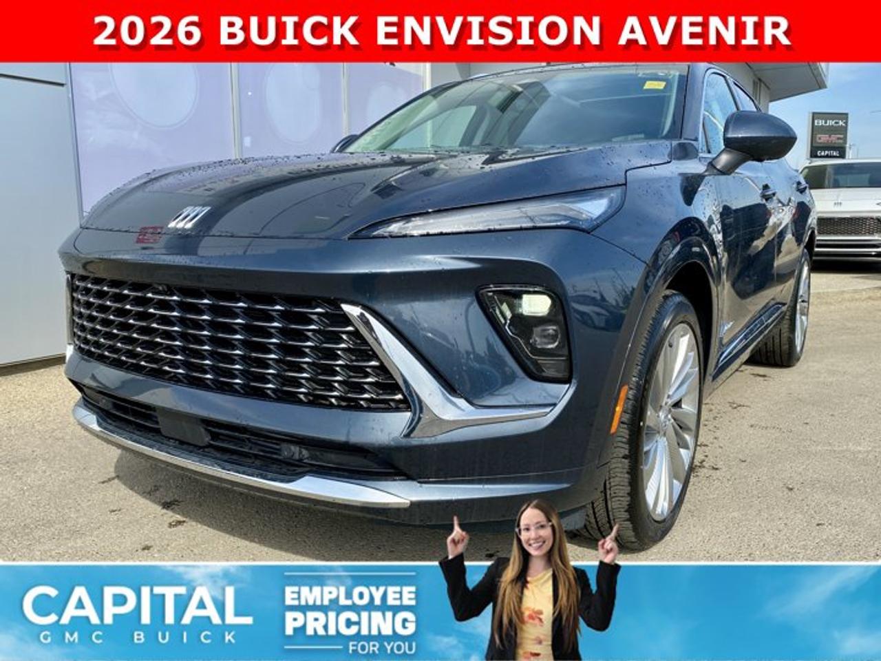 THIS 2026 Buick Envision Avenir AWD is the perfect SUV and comes loaded with options like MASSAGING SEAT, Heated and Cooled Seats, Heated Steering, Remote Start, 360 Camera, Rear Camera Mirror, Power Liftgate, Panoramic Sunroof, Heads-Up Display, Adaptive Cruise Control, Bose Stereo, a Ton of safety features and so much more... CALL NOWAsk for the Internet Department for more information or book your test drive today! Text 507-585-4395 for fast answers at your fingertips!AMVIC Licensed Dealer - Licence Number B1044900