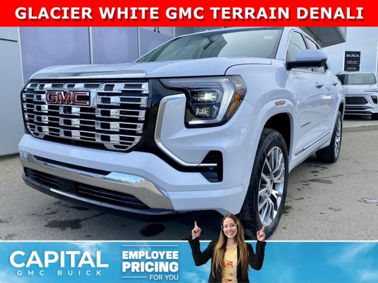 Check out this 2026 GMC TERRAIN Denali... Fully equipped with all the best options like Heated and Cooled Seats, Heated Steering, 360 CAM, Remote Start, 360 CAM, Apple Carplay / Android Auto, Heated Rear Seats, Panoramic Sunroof, and so much more... CALL NowAsk for the Internet Department for more information or book your test drive today!AMVIC Licensed Dealer - Licence Number B1044900