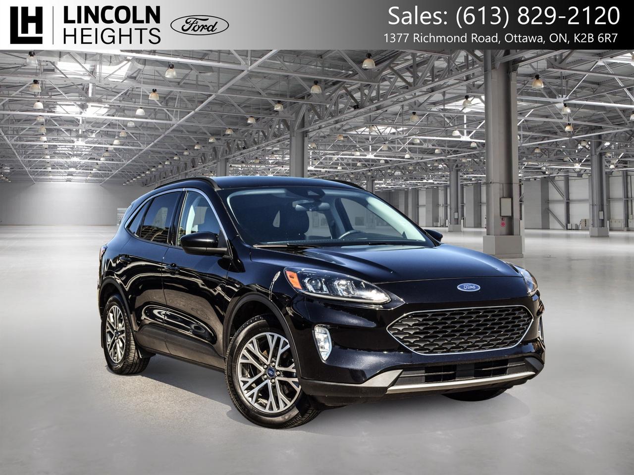 Contact us now: (613) 829-2120  2021 Ford 4D Sport Utility Escape Hybrid Black Metallic      AWD 2.5L iVCT      A quality Lincoln Heights Ford Pre Owned Special!, 2.5L iVCT.    Here at Lincoln Heights we offer many options to help you find the vehicle that is right for you! Our New Vehicles come with a 3-year/60,000 km Major Component warranty and a 5-year/100,000 km Powertrain warranty. All of our Used Vehicles come with a Carfax Report and are delivered with a 3-month/5,000 km Major Component warranty or the remainder of the manufacture warranty, whichever is greater. Taxes and licensing extra, contact us at 613-829-2120 for more details!