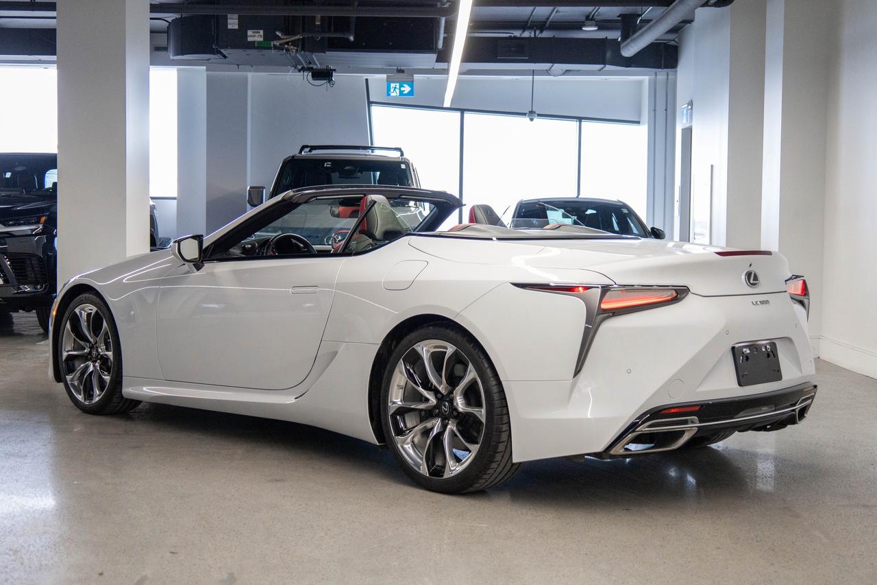2022 Lexus LC 500 Convertible White on Red Lexus Certified Photo