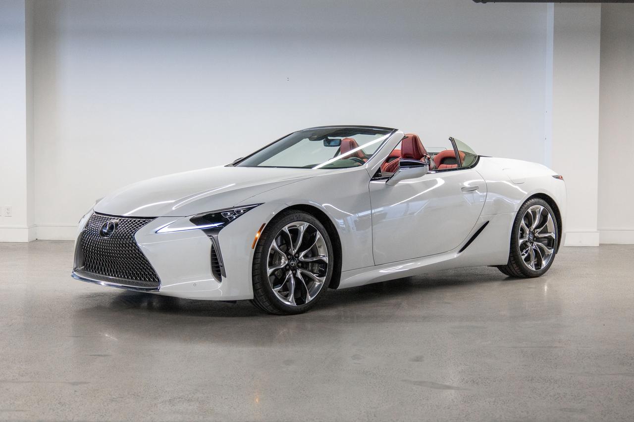 2022 Lexus LC 500 Convertible White on Red Lexus Certified Photo0