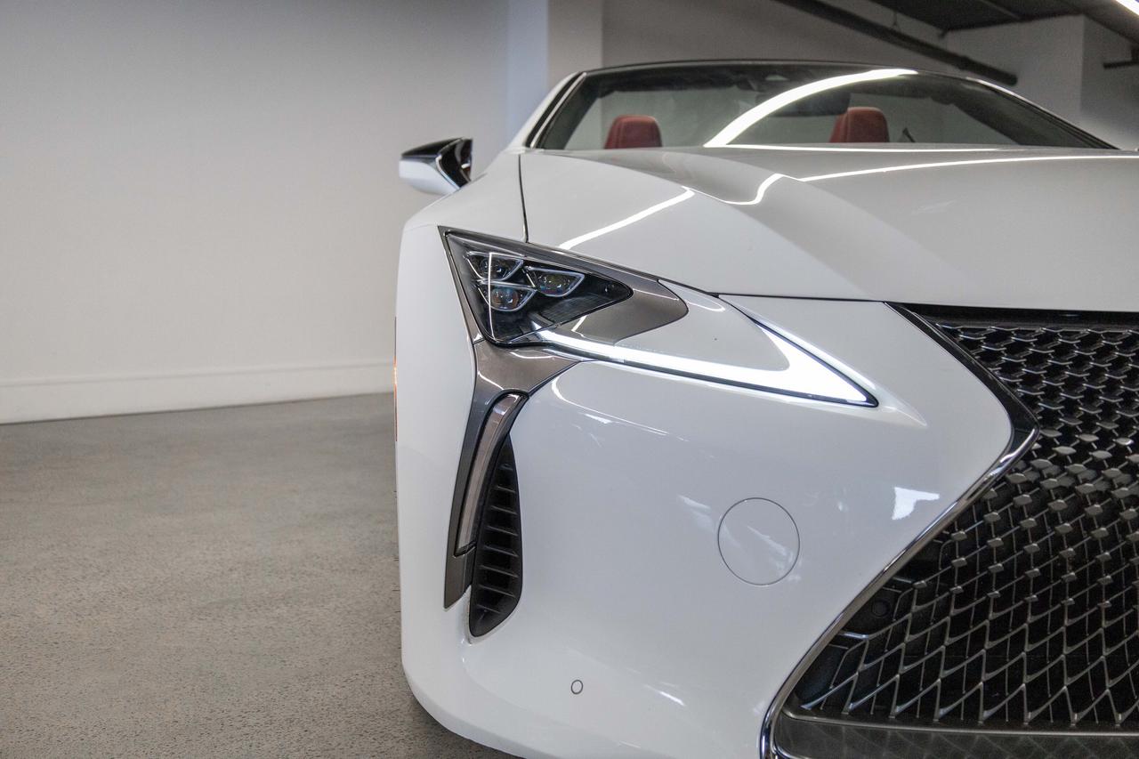 2022 Lexus LC 500 Convertible White on Red Lexus Certified Photo