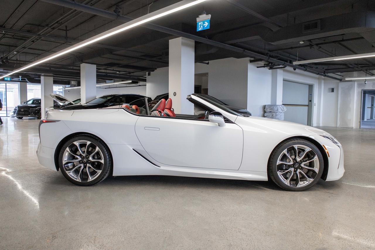 2022 Lexus LC 500 Convertible White on Red Lexus Certified Photo