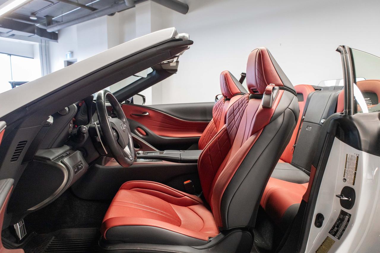 2022 Lexus LC 500 Convertible White on Red Lexus Certified Photo