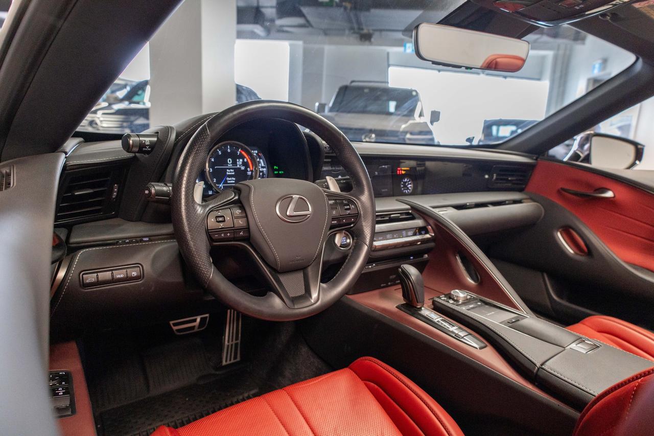 2022 Lexus LC 500 Convertible White on Red Lexus Certified Photo