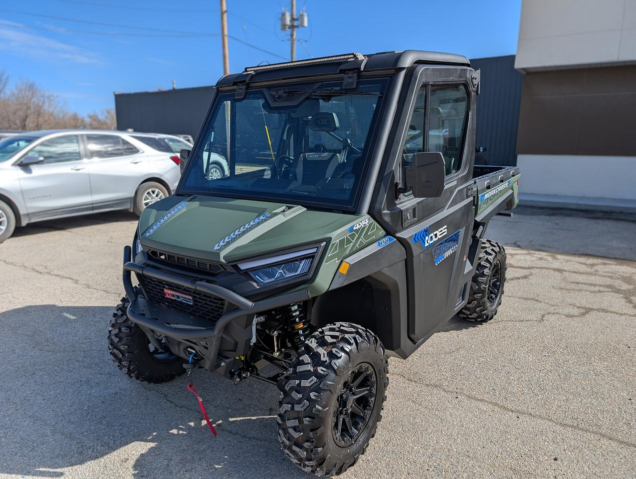 <p>Brand New Aodes Workcross 850-3 HV</p><p>Located in Steinbach at Stone Bridge Auto</p><p>&nbsp;</p><p>Tracks and snow plow kit available</p><p>&nbsp;&nbsp;</p><p>Equipped with a heating and cooled cab, a 800cc V-twin engine. Selectable 2WD-4WD-4WD front locking differential, TURF MODE. Independent dual A-arm front & rear, front wiper and washer fluid, and adjustable coil over spring rate. 3 mode adjustable power steering, and a 3500lb winch. Factory Bead lock wheels and light bar. Factory Apple CarPlay/Android Auto, and front and rear facing cameras. MATTRACKS kits in-stock.</p><p>&nbsp;$2000 Freight and PDI NOT INCLUDED!</p><p>For more information visit aodescanada.ca</p><p>3 year limited warranty, financing available.&nbsp;</p><p>&nbsp;</p><p>Dealer permit #5000</p>