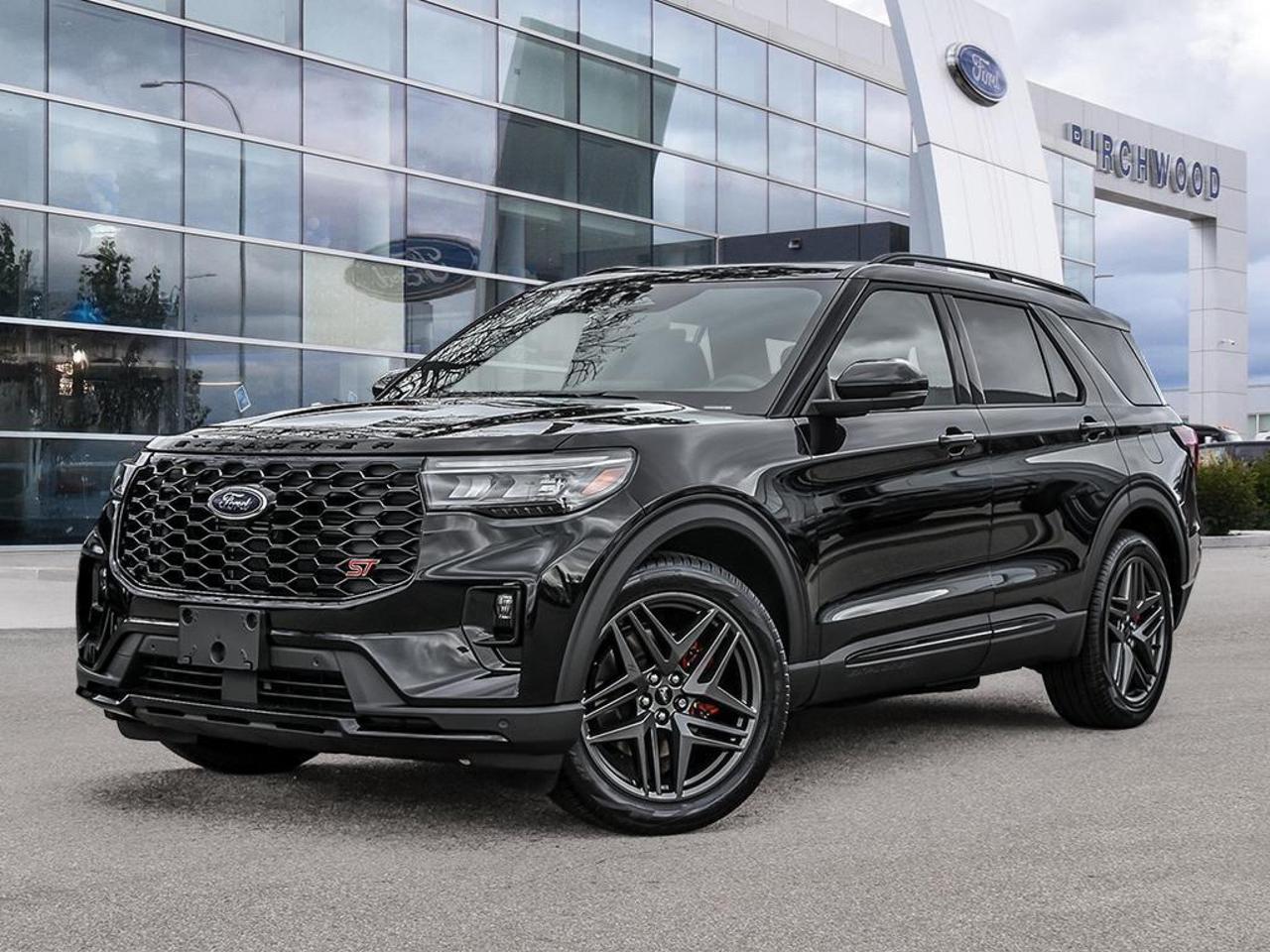 The 2026 Ford Explorer ST is the performance-focused variant of Fords flagship SUV, pairing a potent 3.0L twin-turbo inline-6 with full-time 4WD and ST-tuned dynamics. With BlueCruise hands-free highway driving, an aerial view camera system, and a panoramic moonroof, this Explorer ST is loaded with technology that genuinely changes how you drive  not just how it looks on a spec sheet.

Key Highlights:
- 3.0L 6-cylinder engine with full-time 4WD  ST-exclusive powertrain delivering serious performance
- BlueCruise (90-day free trial)  hands-free highway driving on pre-qualified roads
- Aerial View Camera System  360-degree birds-eye view for confident maneuvering
- Adaptive Cruise Control with Stop-and-Go  maintains safe following distance in traffic automatically
- 21 Magnetite-Painted Aluminum Wheels  ST-specific finish that sets it apart from standard Explorer trims
- Panoramic Fixed Glass Moonroof with Power Shade  opens up the cabin with a premium feel
- Sport Heated Leather Steering Wheel  driver-focused cockpit detail unique to the ST trim
- Evasion Assist & Driver Monitoring Alert  advanced safety tech that actively helps avoid collisions
- Class III Towing Equipment with Trailer Sway Control  capable of hauling when you need it

Ready to experience the Explorer ST for yourself? Visit Birchwood Ford or browse our inventory at birchwoodford.ca. You can reserve this vehicle, start your purchase online, book a test drive, or simply reach out to us with any questions  were here to make the process straightforward and on your schedule.
Birchwood Ford is your choice for New Ford vehicles in Winnipeg. 

At Birchwood Ford, we hold ourselves to the highest standard. Our number one focus is customer satisfaction which has awarded us the Ford of Canadas Presidents Award for 5 consecutive years. This honour is presented to Ford dealers that have proven outstanding results in Sales and Customer Service Excellence.

Are you a newcomer to Canada, recent graduate, first time car buyer or physically challenged? Ask us about our exclusive rebates and how they may apply to you.
 
Interested in seeing/hearing more? Book a test drive or give us a call at (204) 661-9555 and we can help you with whatever you need!

Dealer permit #4454
Dealer permit #4454