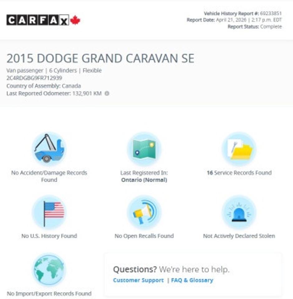 2015 Dodge Grand Caravan Canada Value Package FWD Photo