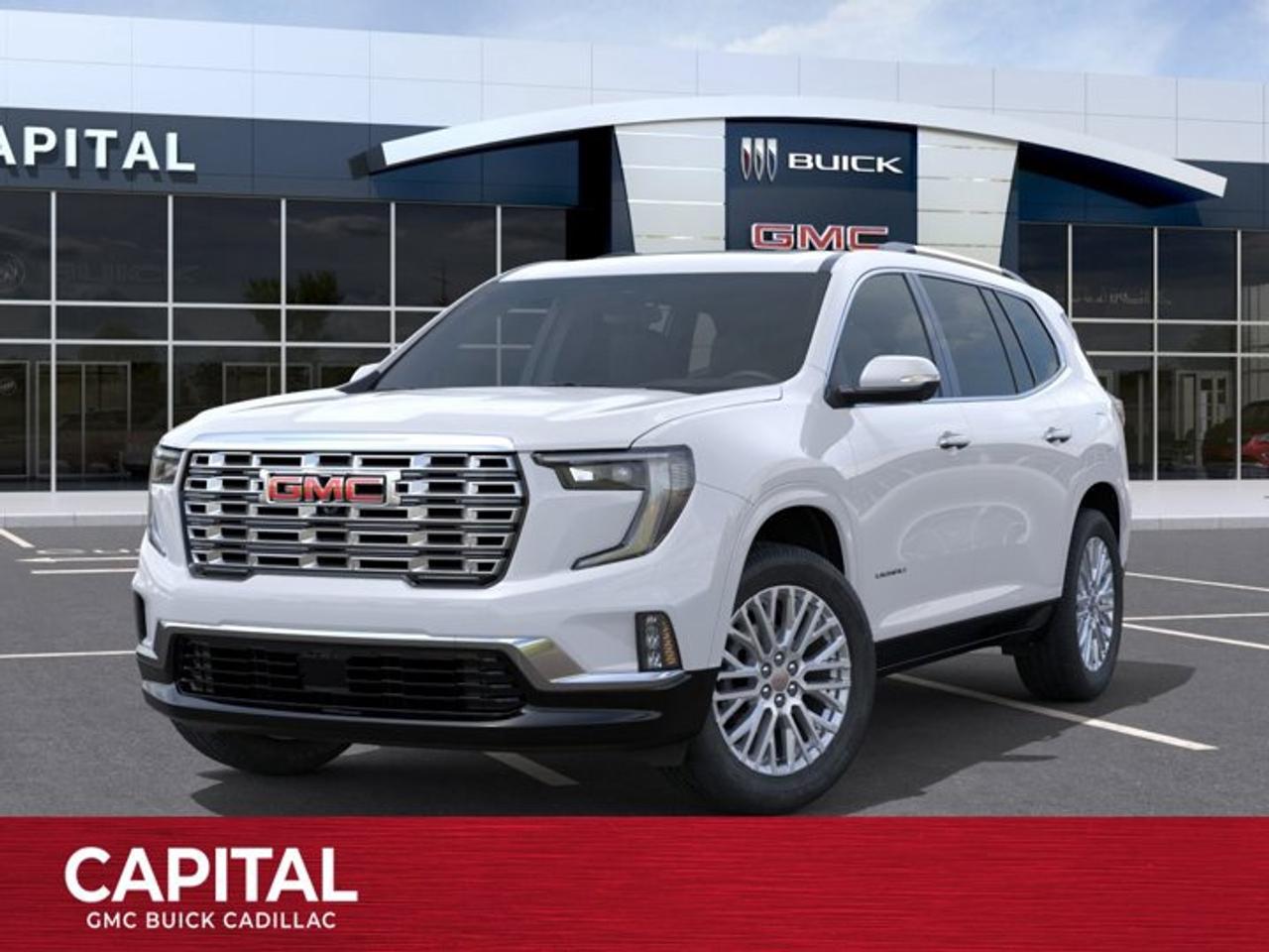 This 2026 GMC Acadia in Glacier White Tricoat is equipped with AWD and Gas 2.5L/ engine.Check out this vehicles pictures, features, options and specs, and let us know if you have any questions. Helping find the perfect vehicle FOR YOU is our only priority.P.S...Sometimes texting is easier. Text (or call) 306-801-9090 for fast answers at your fingertips!Dealer License #914248Disclaimer: All prices are plus taxes & fees. See dealer for Details. Dealer Permit # 914248 See dealer for Details.